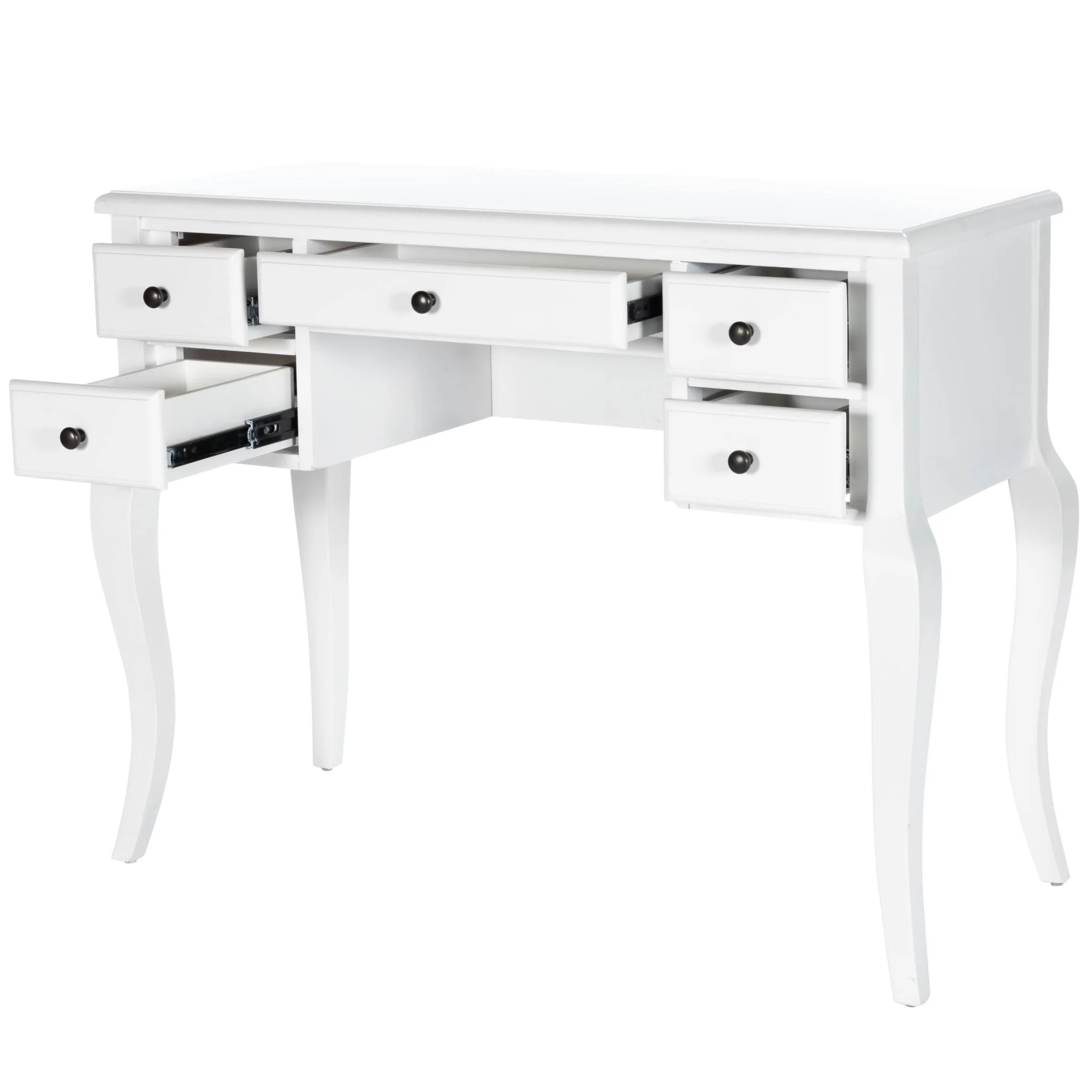 Cottage White Writing Desk By Homeroots - Image 6