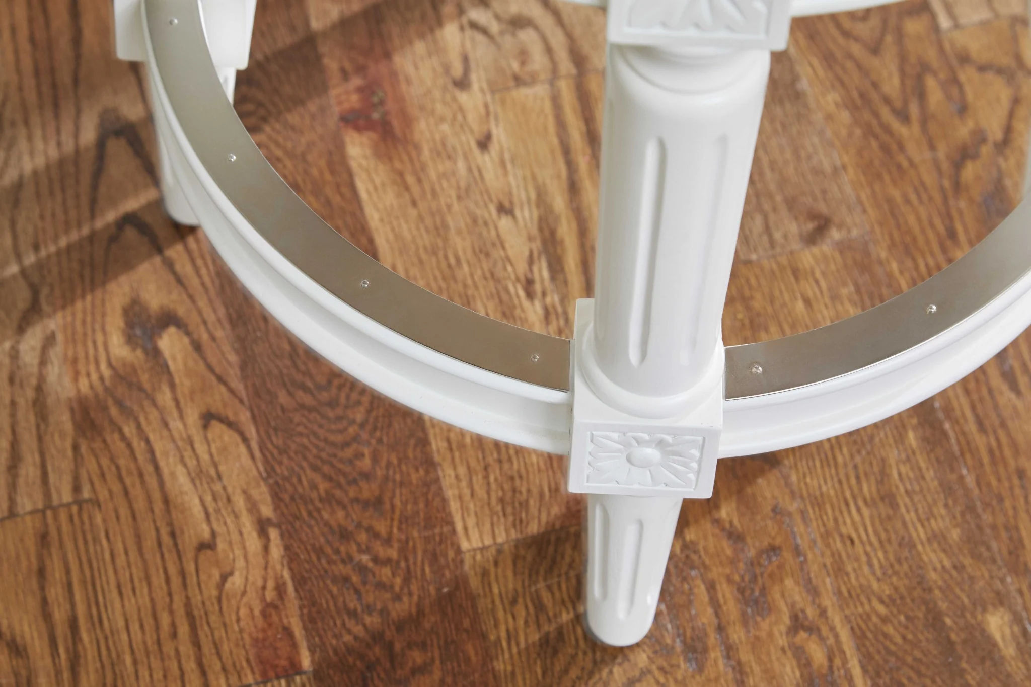 Counter Height Round Counter Stool In Alabaster White Fabric By Homeroots - Image 5