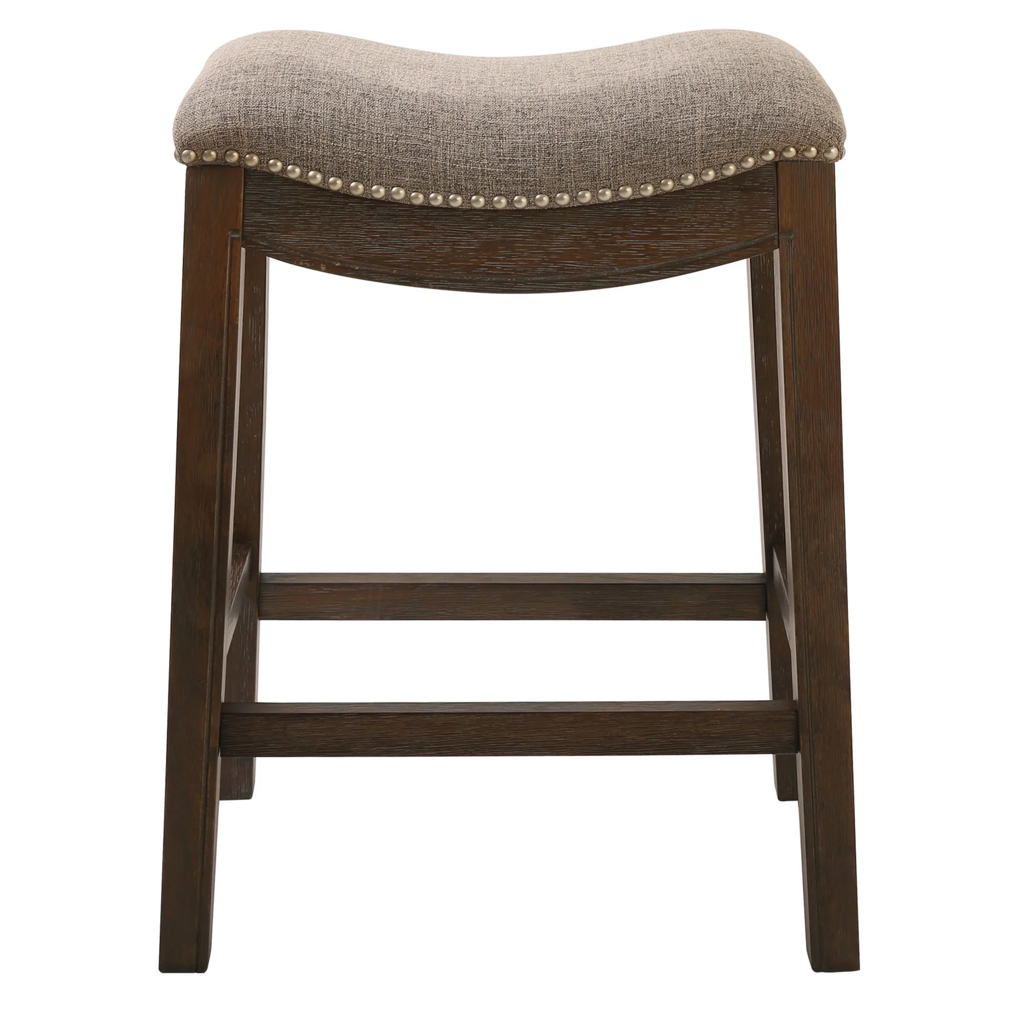 Counter Height Saddle Style Taupe Stool By Homeroots - Image 2