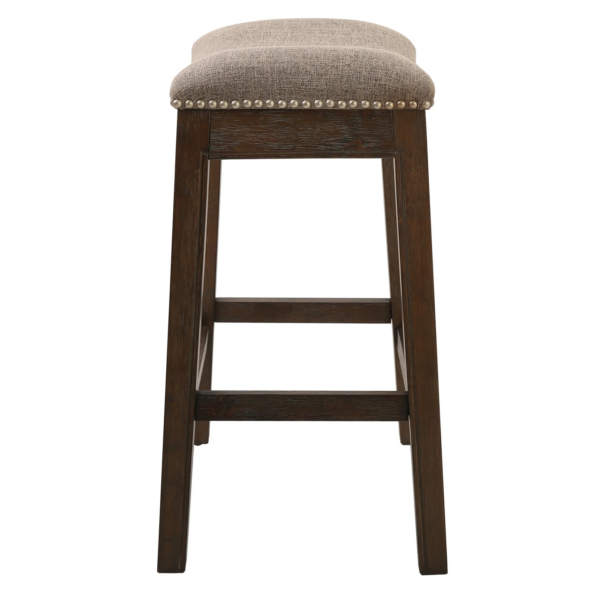 Counter Height Saddle Style Taupe Stool By Homeroots - Image 3