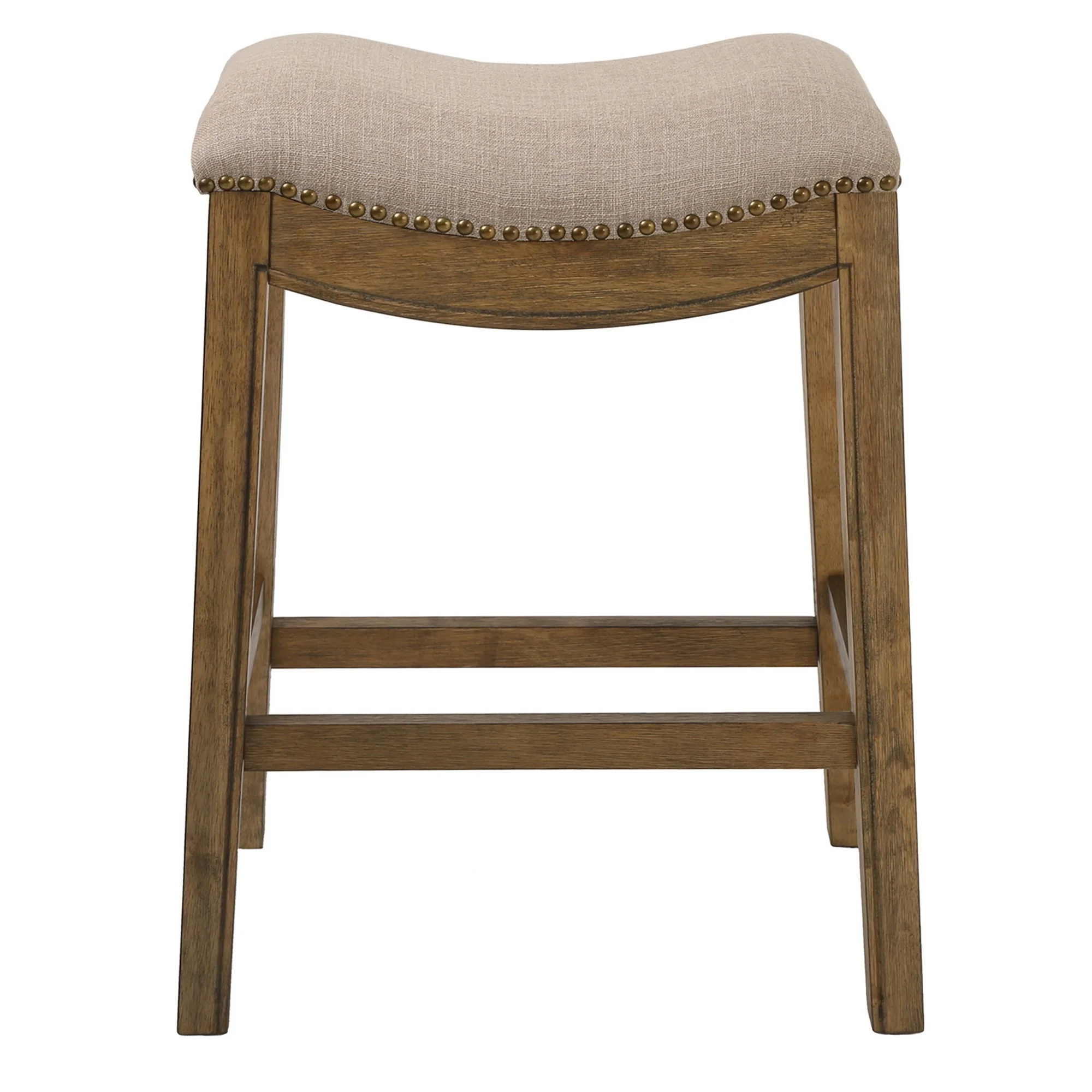 Counter Height Saddle Style Taupe Stool By Homeroots - Image 6