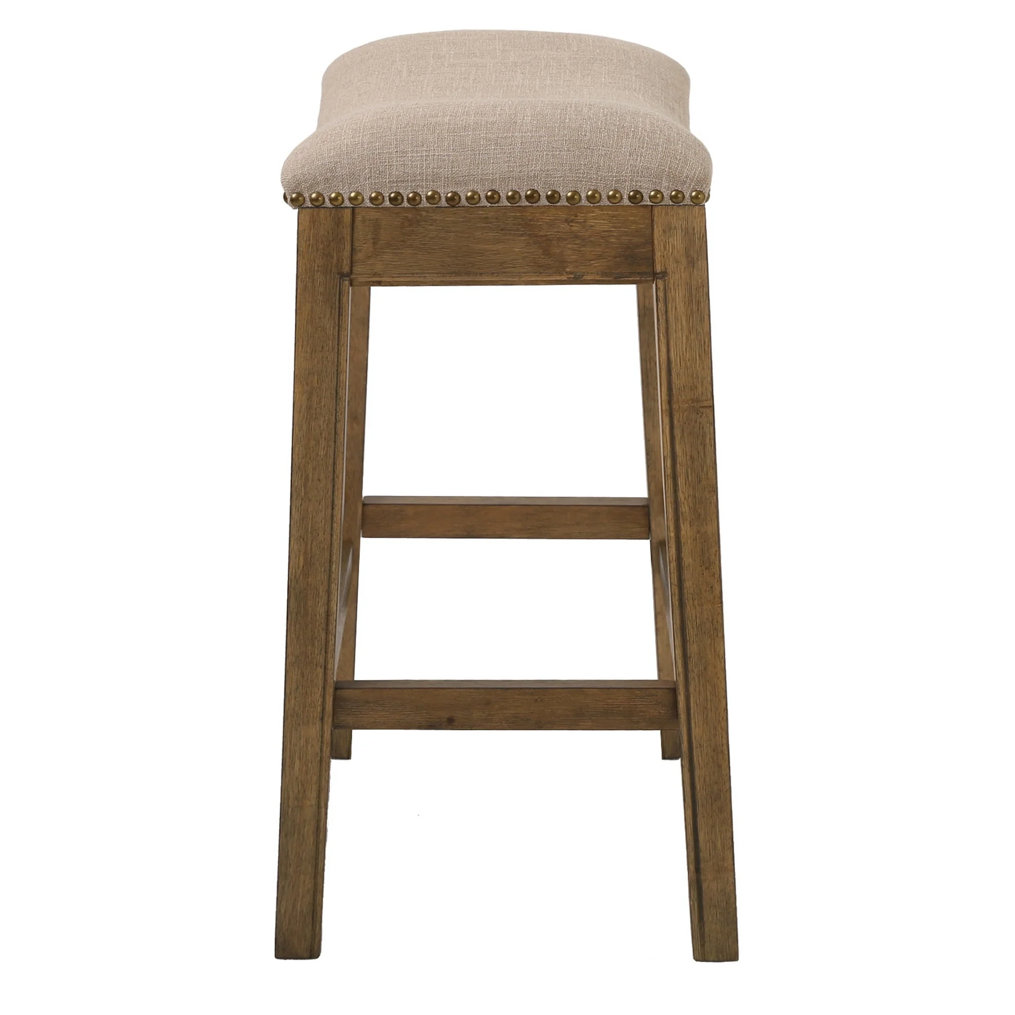Counter Height Saddle Style Taupe Stool By Homeroots - Image 7