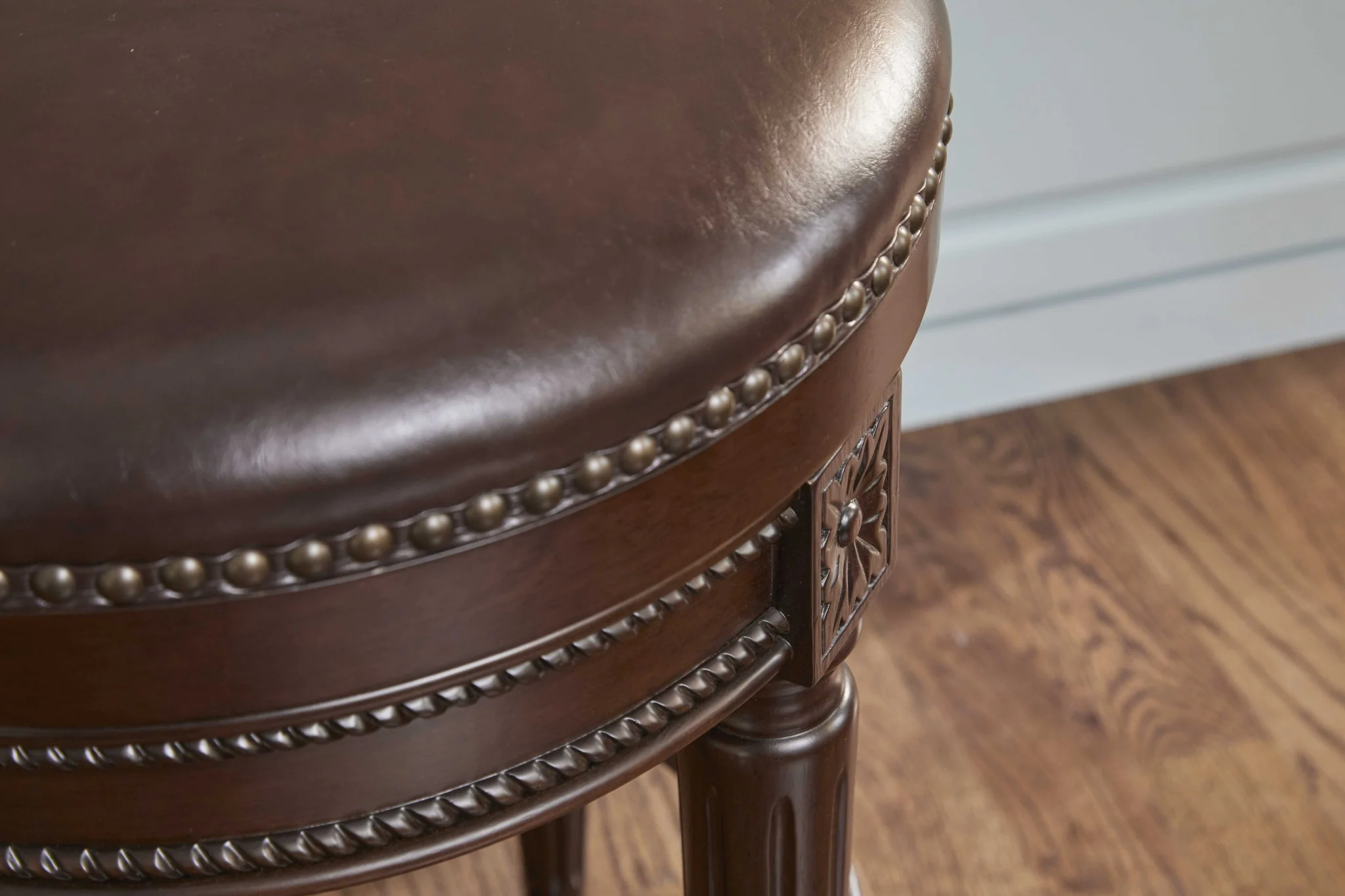Counter Height Stool In Distressed Walnut Finished By Homeroots - Image 2