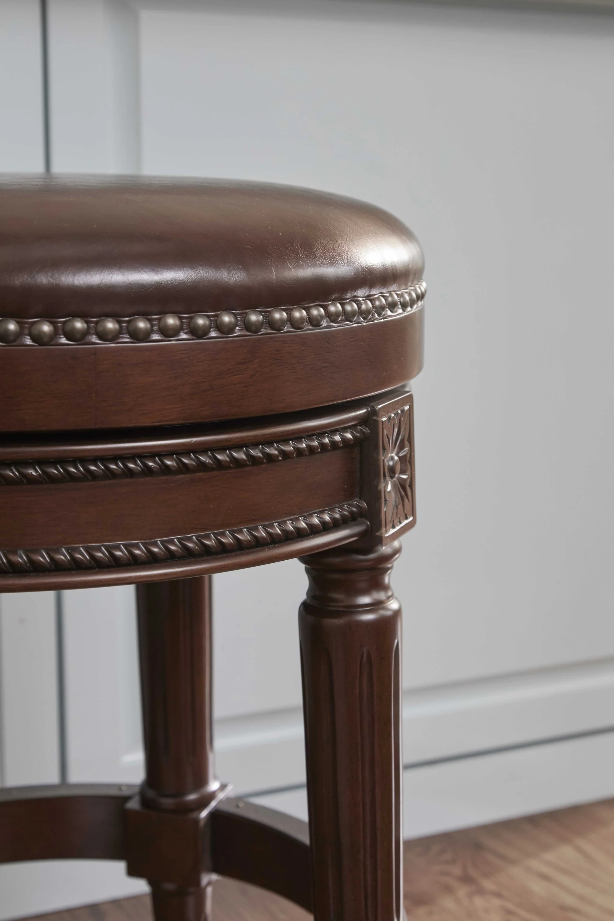 Counter Height Stool In Distressed Walnut Finished By Homeroots - Image 3