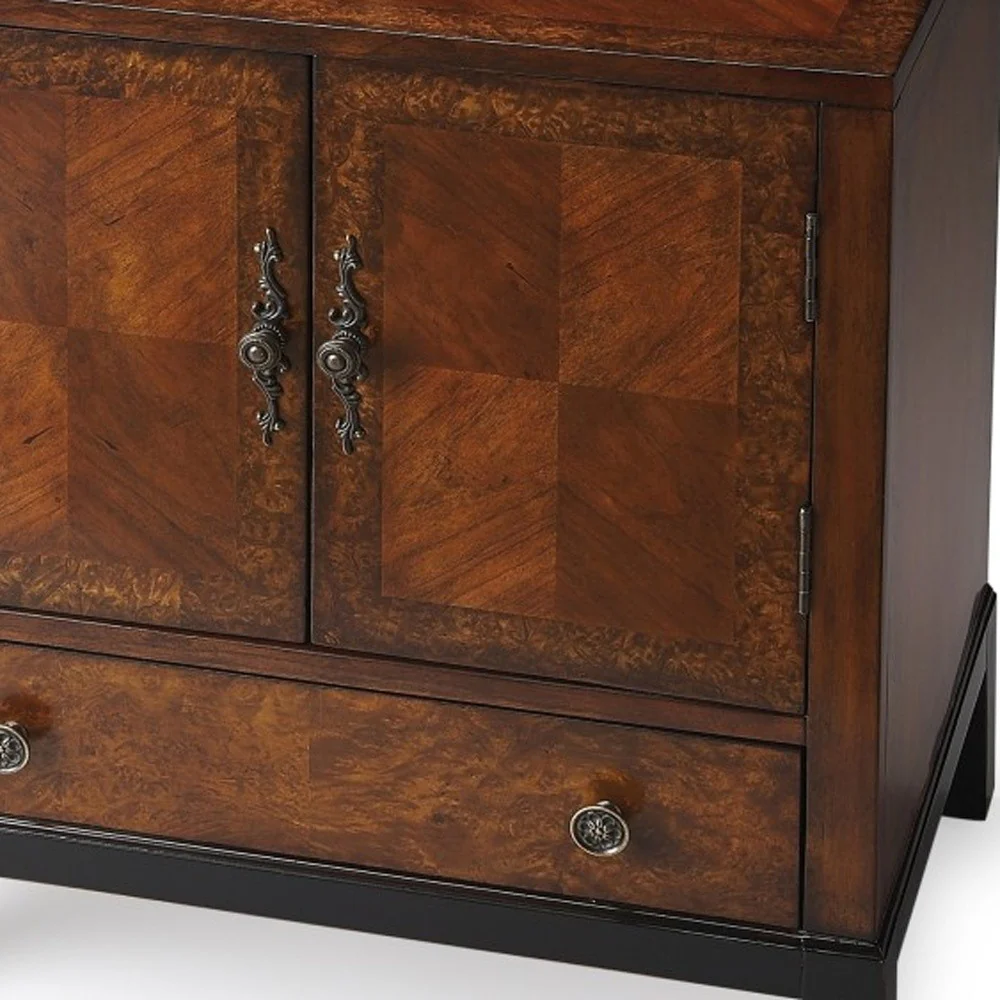 Courtland Cherry & Burl Accent Cabinet By Homeroots - Image 5