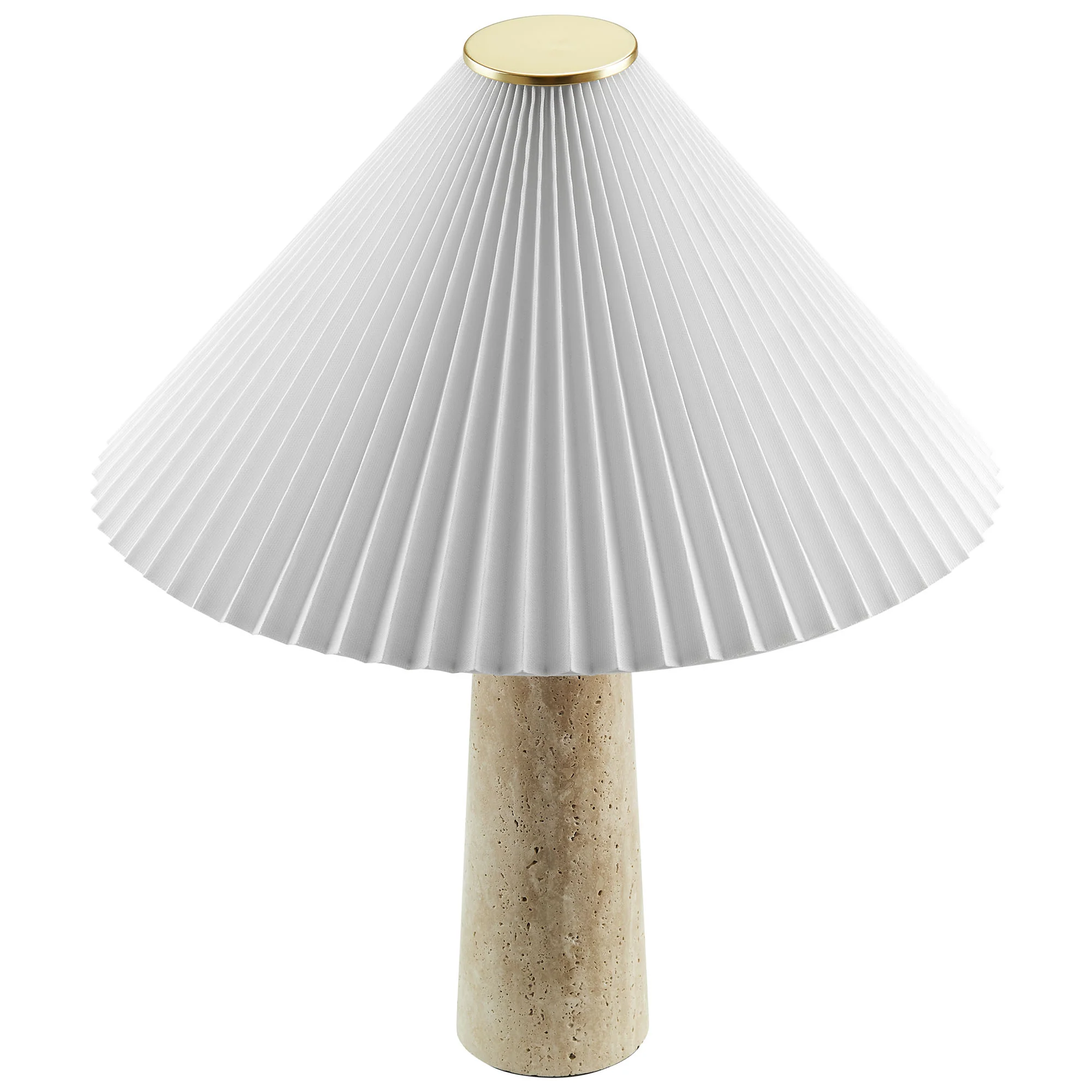 Cove Travertine Table Lamp With Pleated Shade by Modway - Image 5
