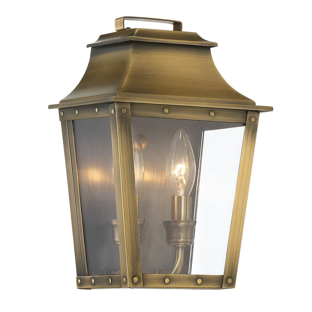Coventry 2-Light Aged Brass Pocket Wall Light By Homeroots - Image 2