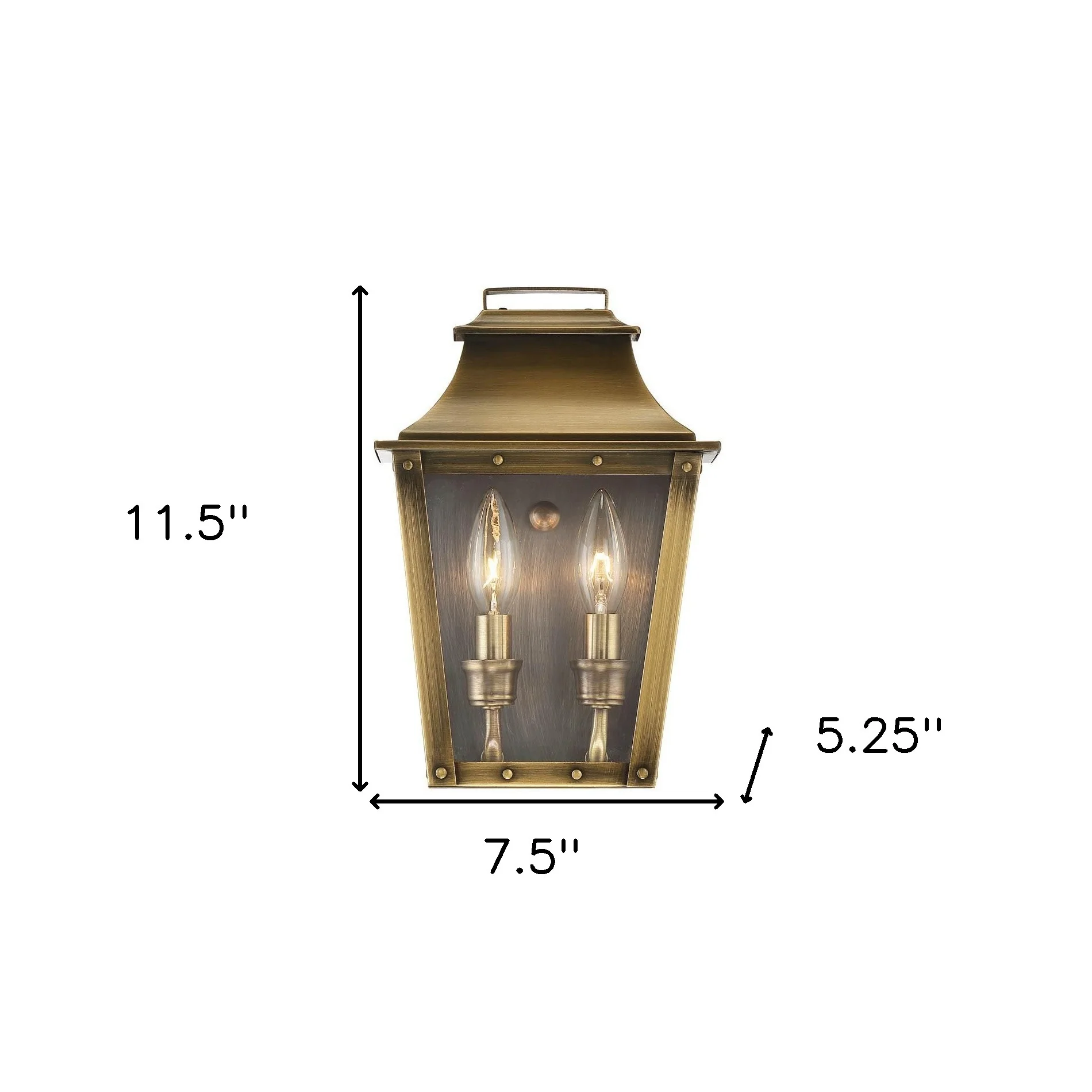 Coventry 2-Light Aged Brass Pocket Wall Light By Homeroots - Image 5