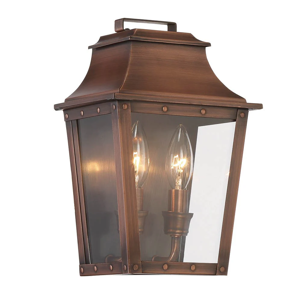 Coventry 2-Light Copper Patina Pocket Wall Light By Homeroots - Image 2