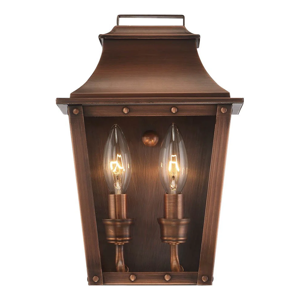Coventry 2-Light Copper Patina Pocket Wall Light By Homeroots - Image 4