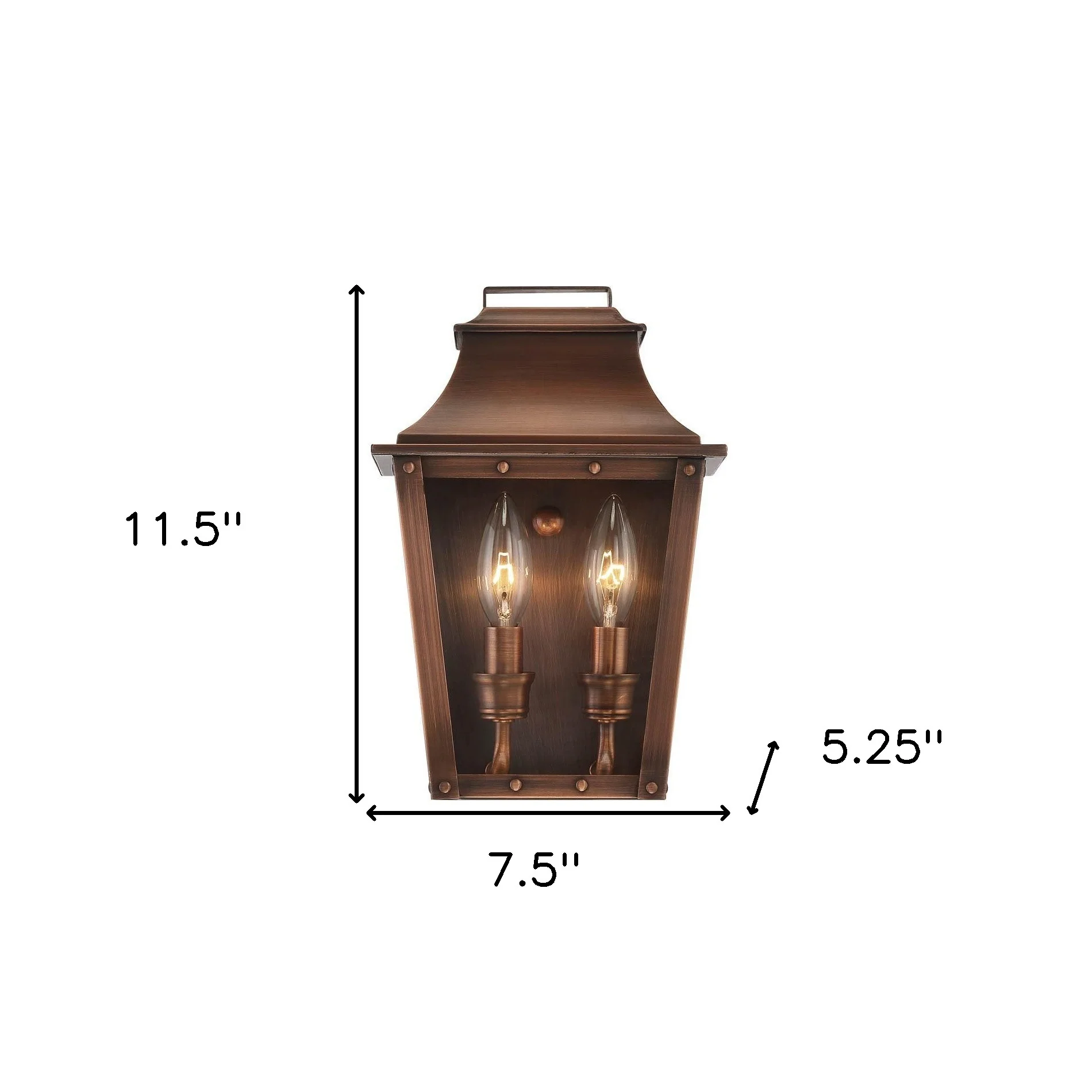 Coventry 2-Light Copper Patina Pocket Wall Light By Homeroots - Image 5
