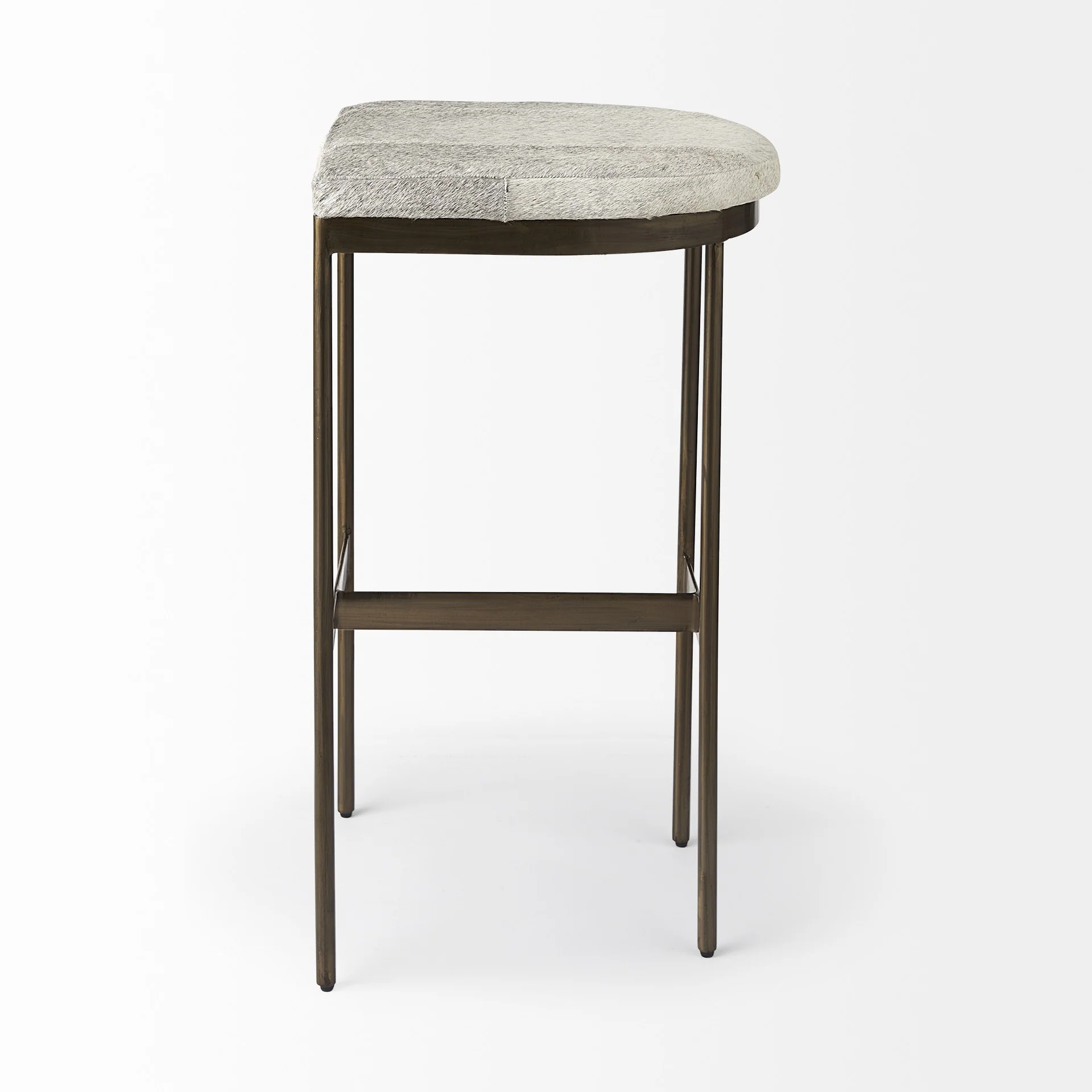 Cowhide Bar Stool With Gold Metal Frame By Homeroots - Image 3