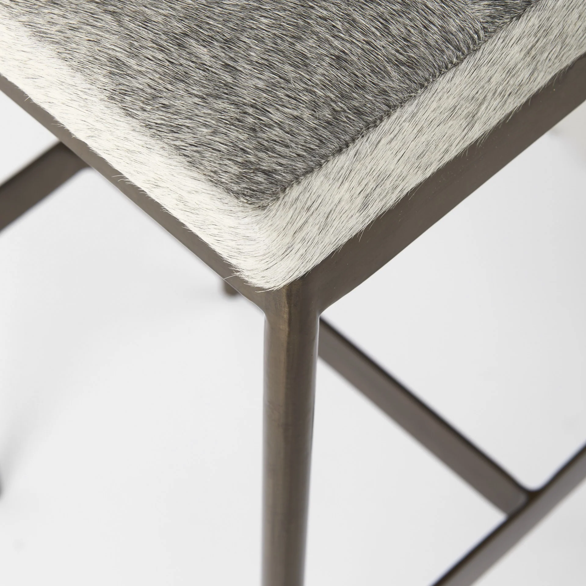 Cowhide Bar Stool With Gold Metal Frame By Homeroots - Image 6