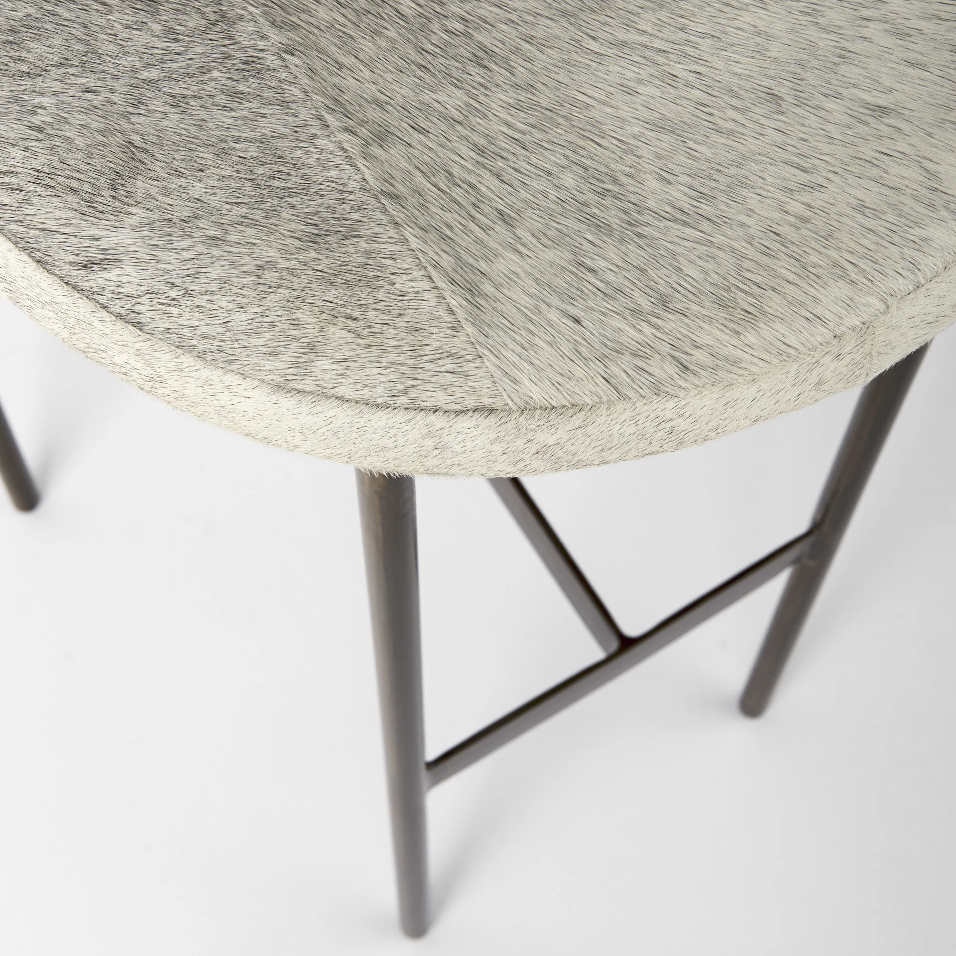 Cowhide Bar Stool With Gold Metal Frame By Homeroots - Image 7