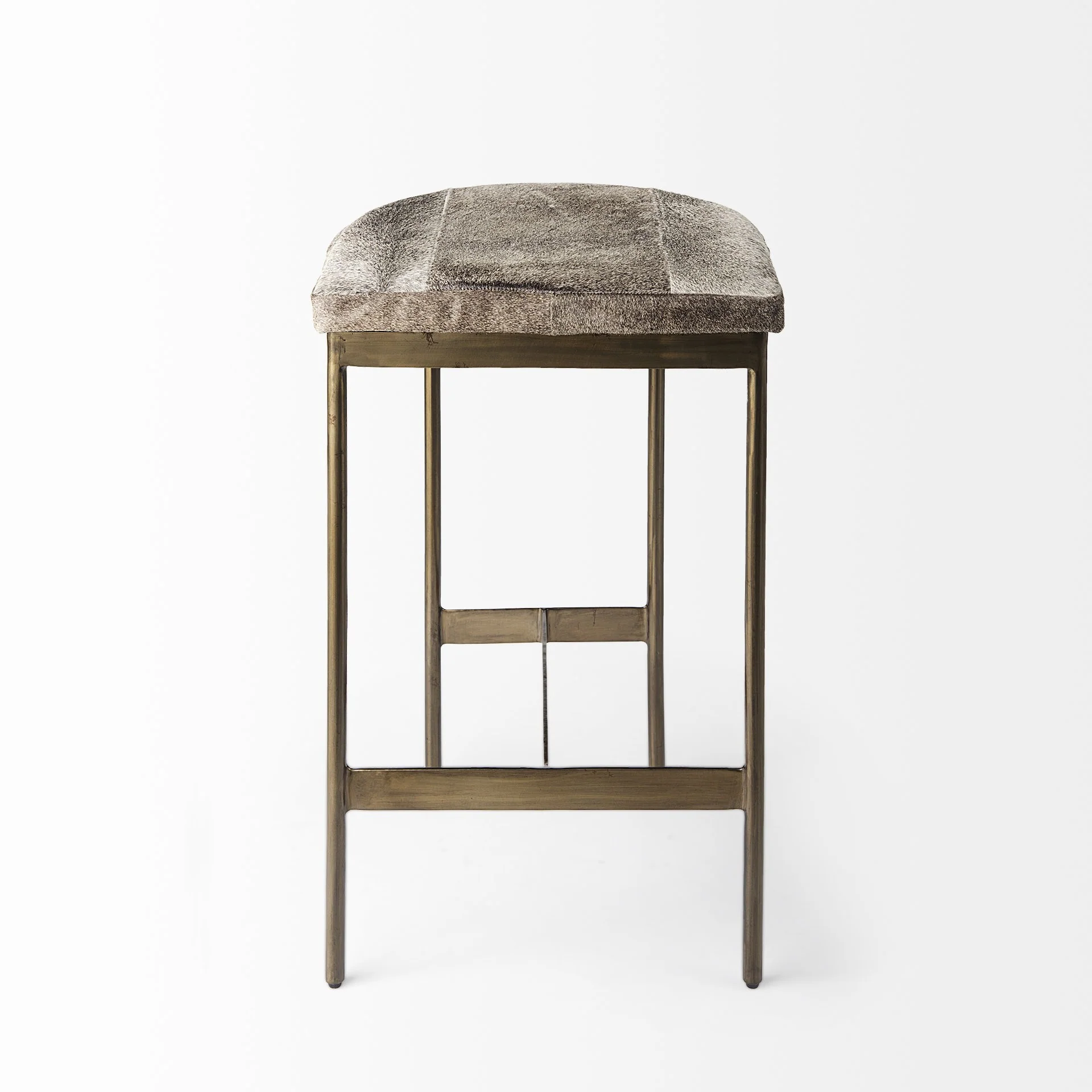 Cowhide Counter Stool With Gold Metal Frame By Homeroots - Image 2