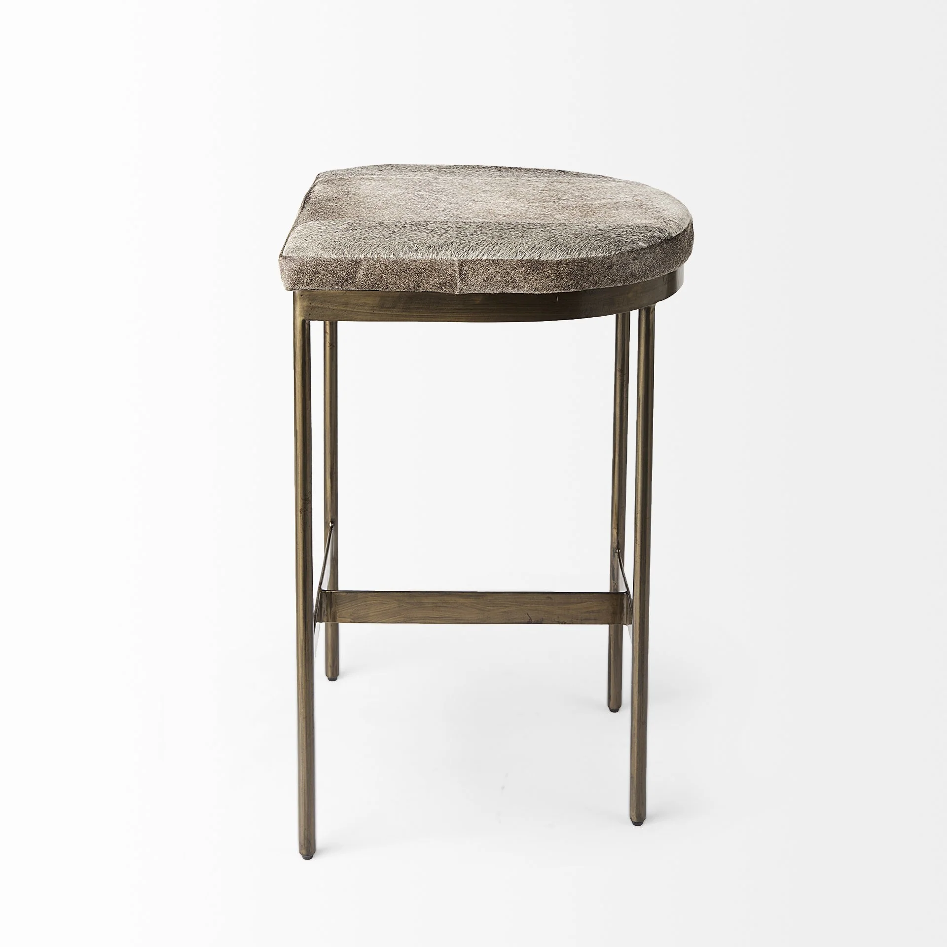 Cowhide Counter Stool With Gold Metal Frame By Homeroots - Image 3