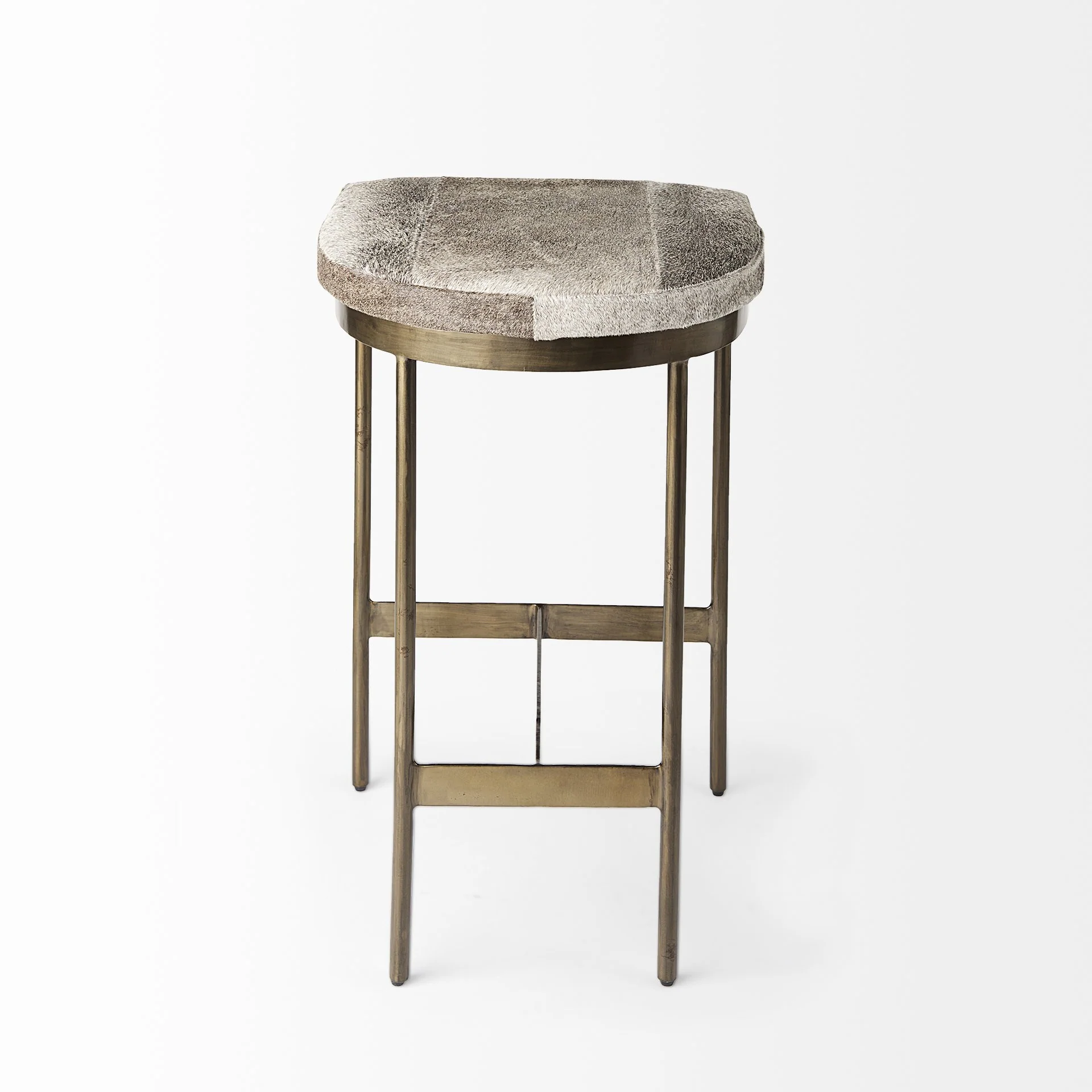 Cowhide Counter Stool With Gold Metal Frame By Homeroots - Image 4