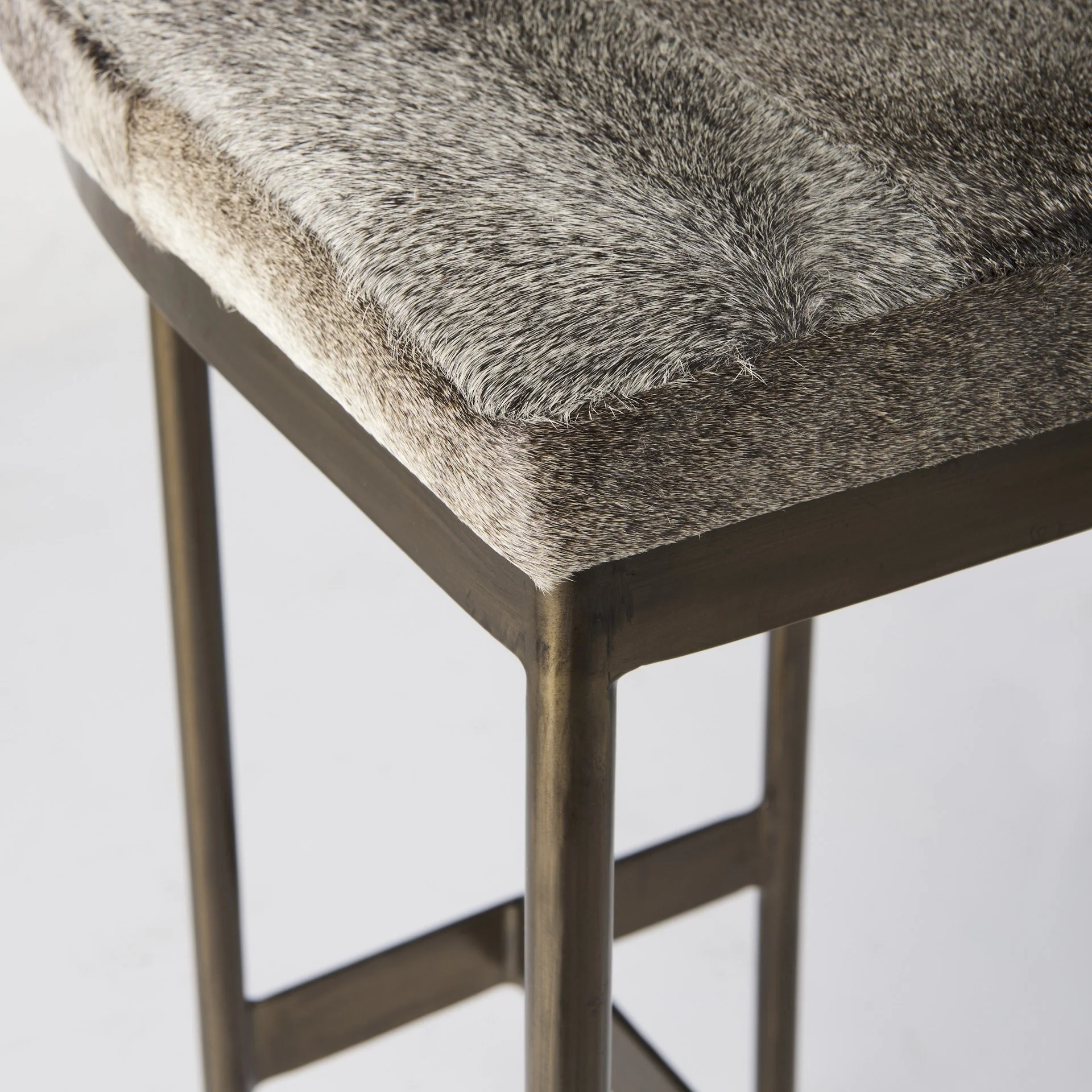 Cowhide Counter Stool With Gold Metal Frame By Homeroots - Image 6