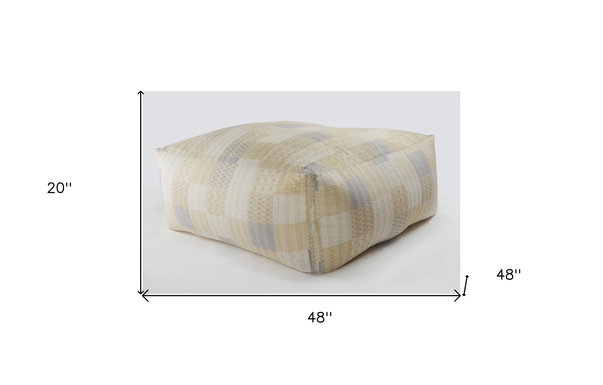 Cream 100% Cotton Ottoman By Homeroots - Image 4