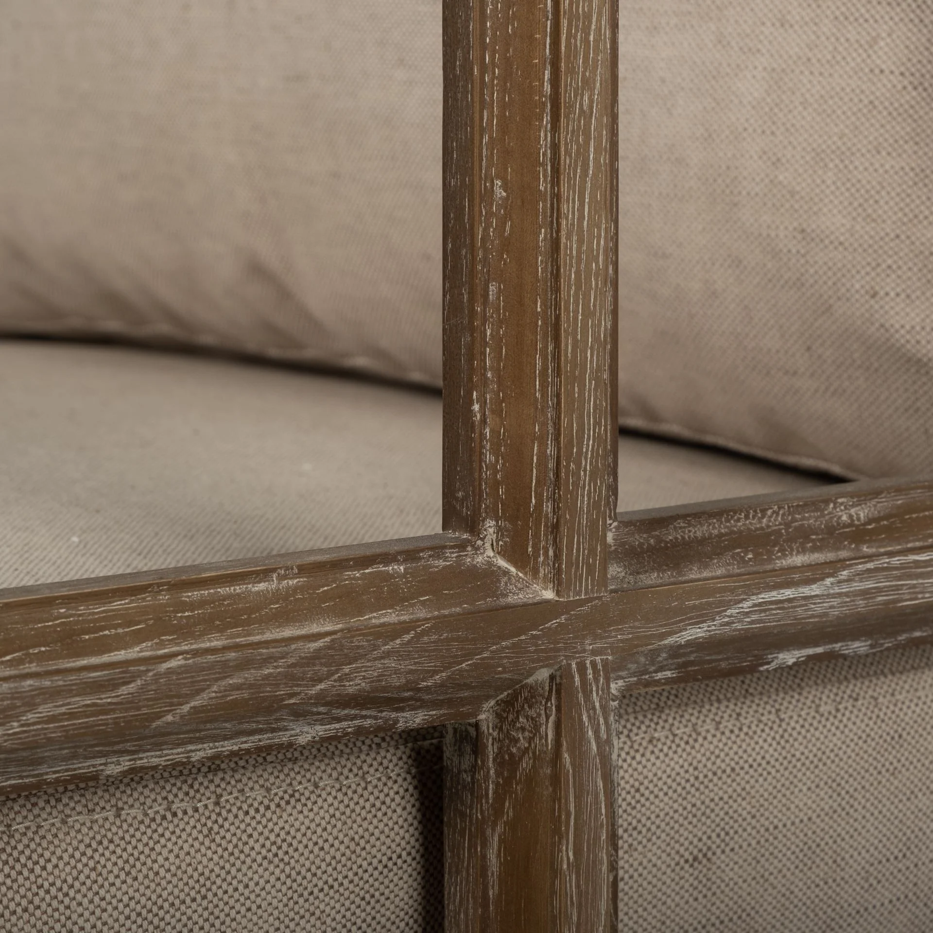 Cream and Brown Fabric Arm Chair By Homeroots - Image 7