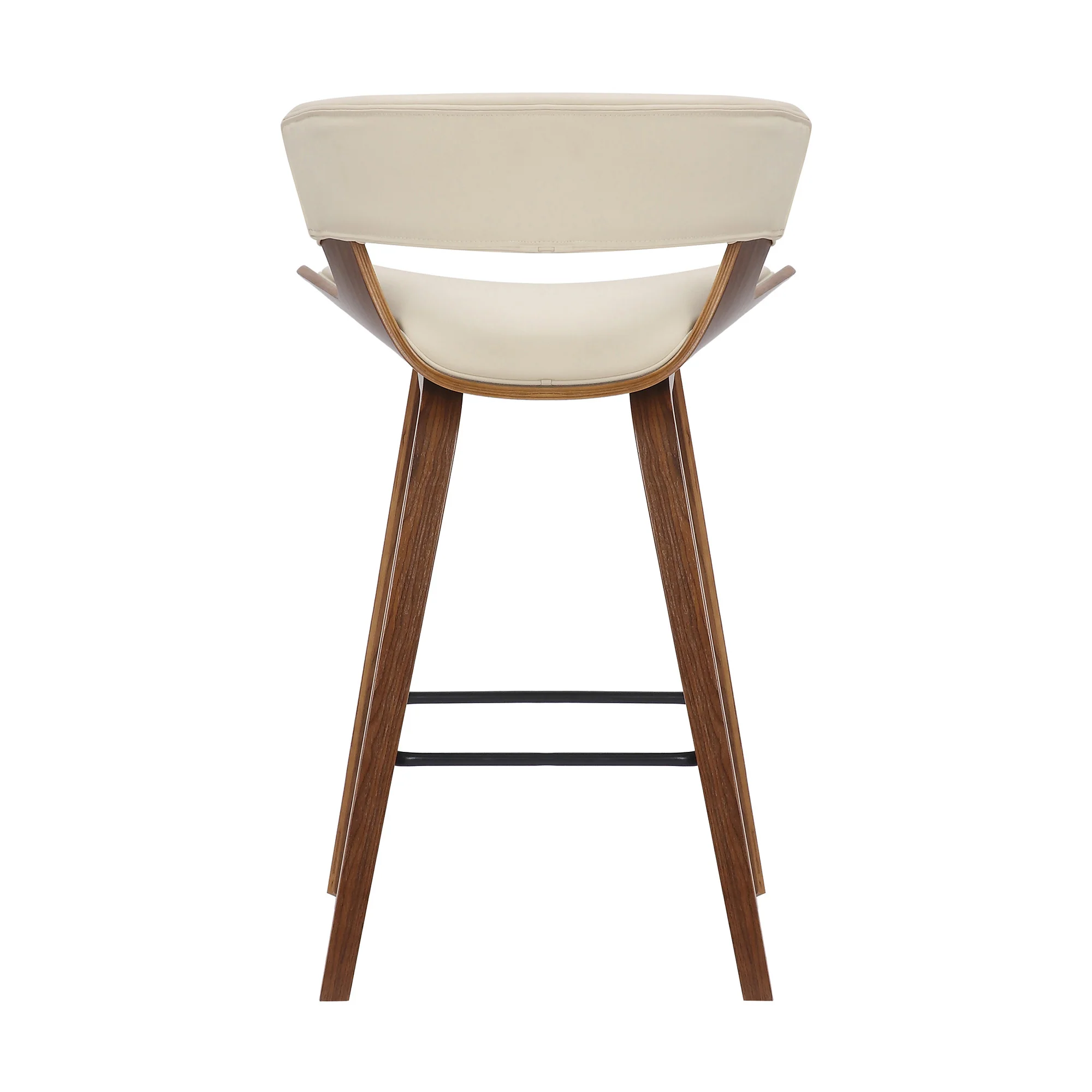 Cream And Brown Iron Low Back Counter Height Bar Chair By Homeroots - Image 5