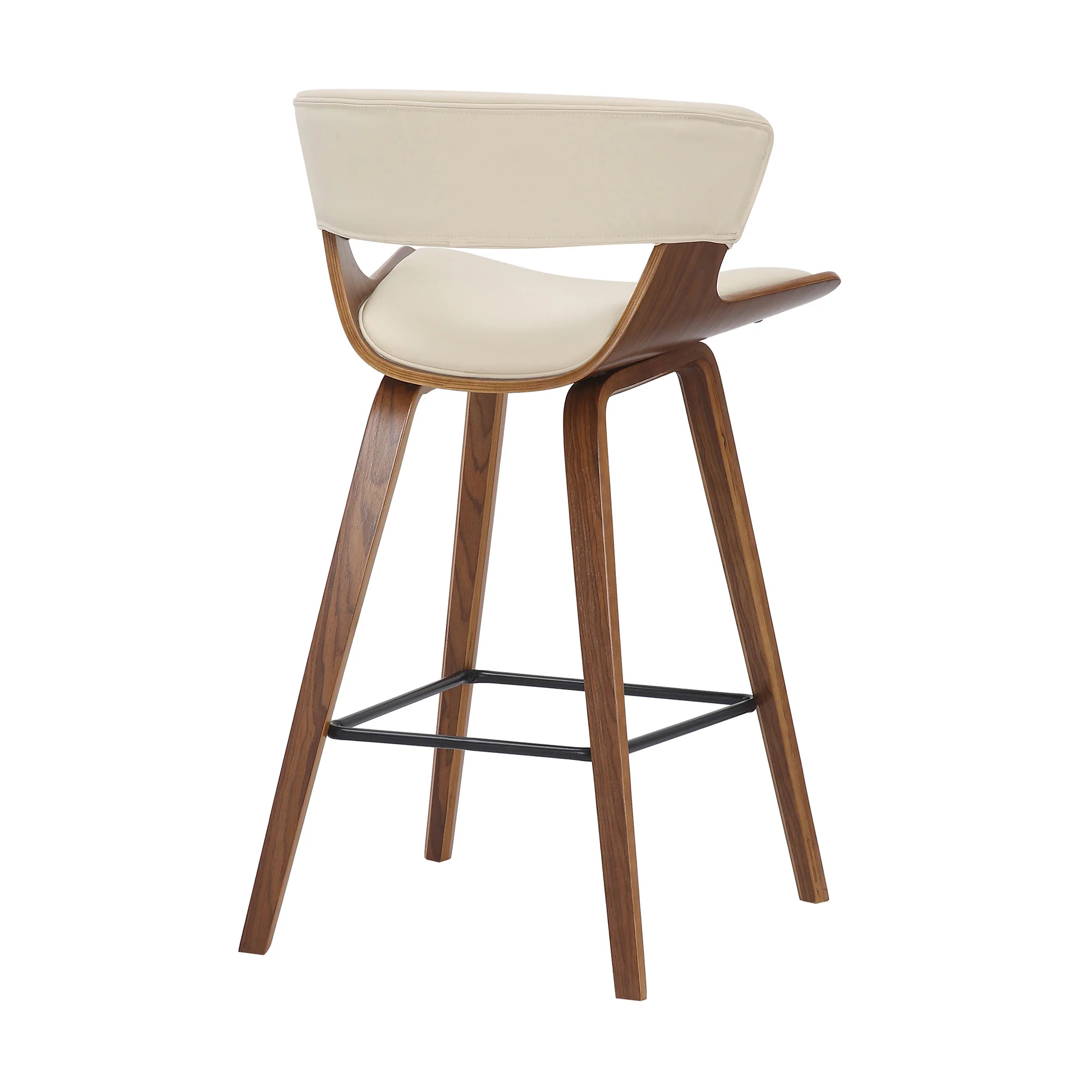 Cream And Brown Iron Low Back Counter Height Bar Chair By Homeroots - Image 6