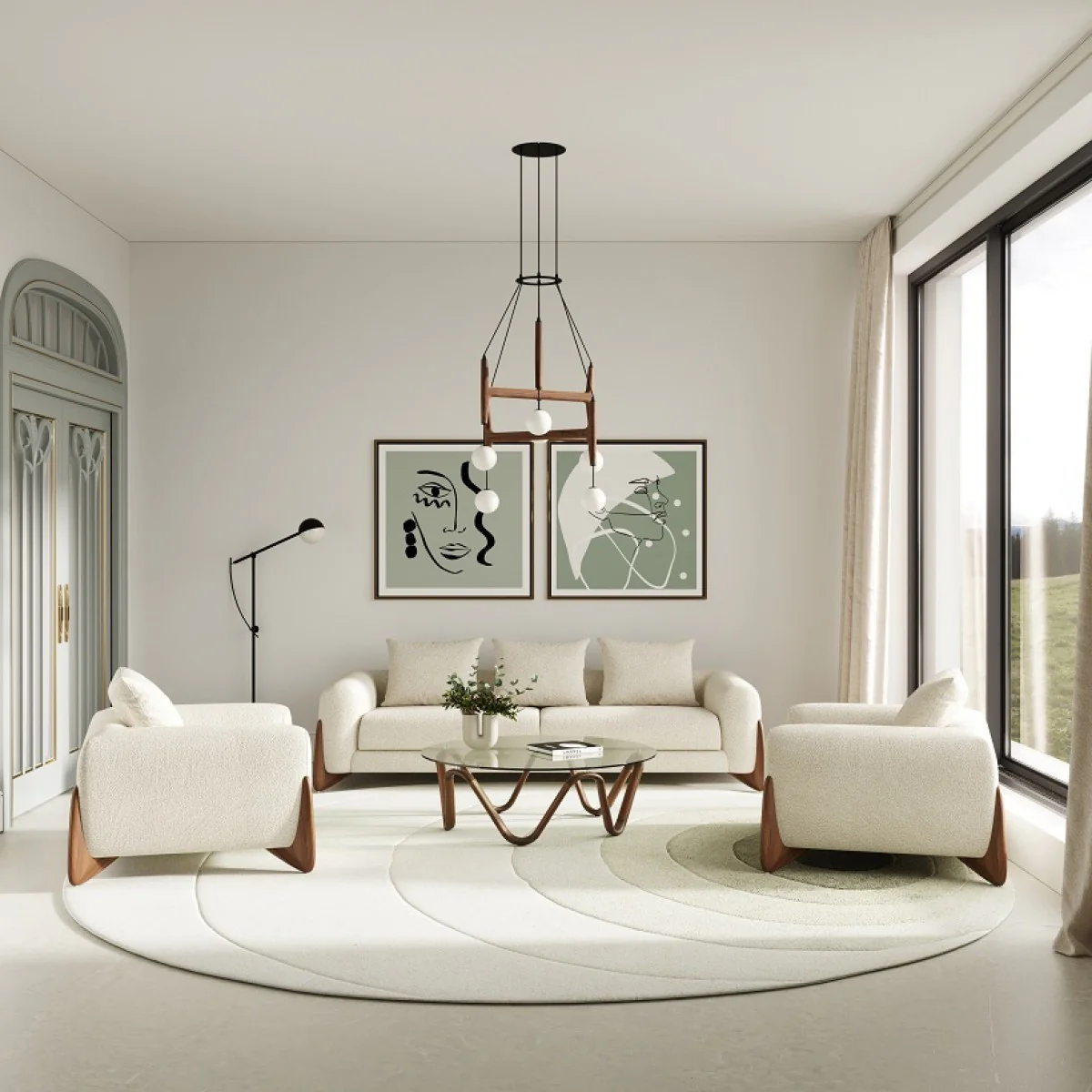 Cream And Brown Sherpa Arm Chair By Homeroots - Image 5