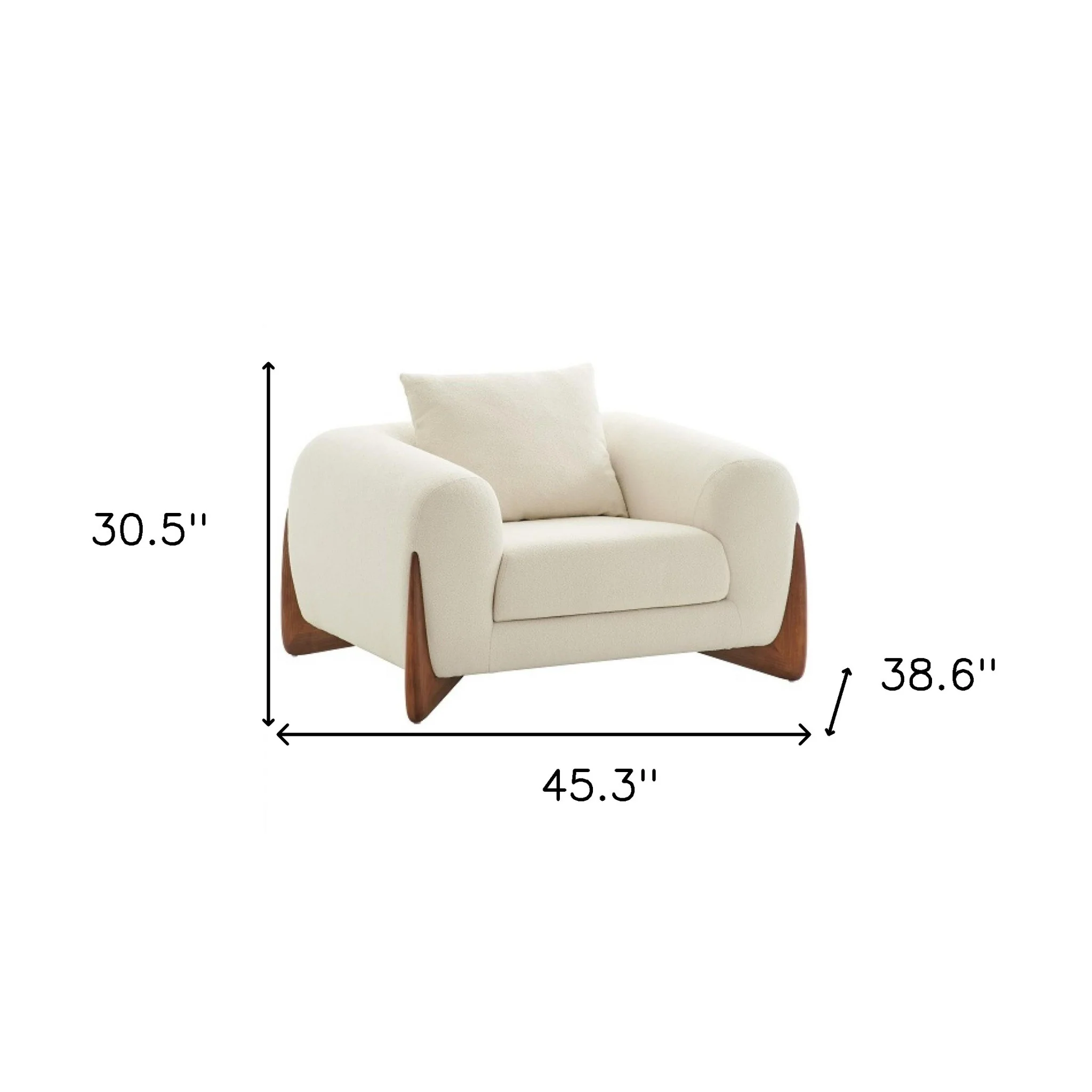 Cream And Brown Sherpa Arm Chair By Homeroots - Image 6