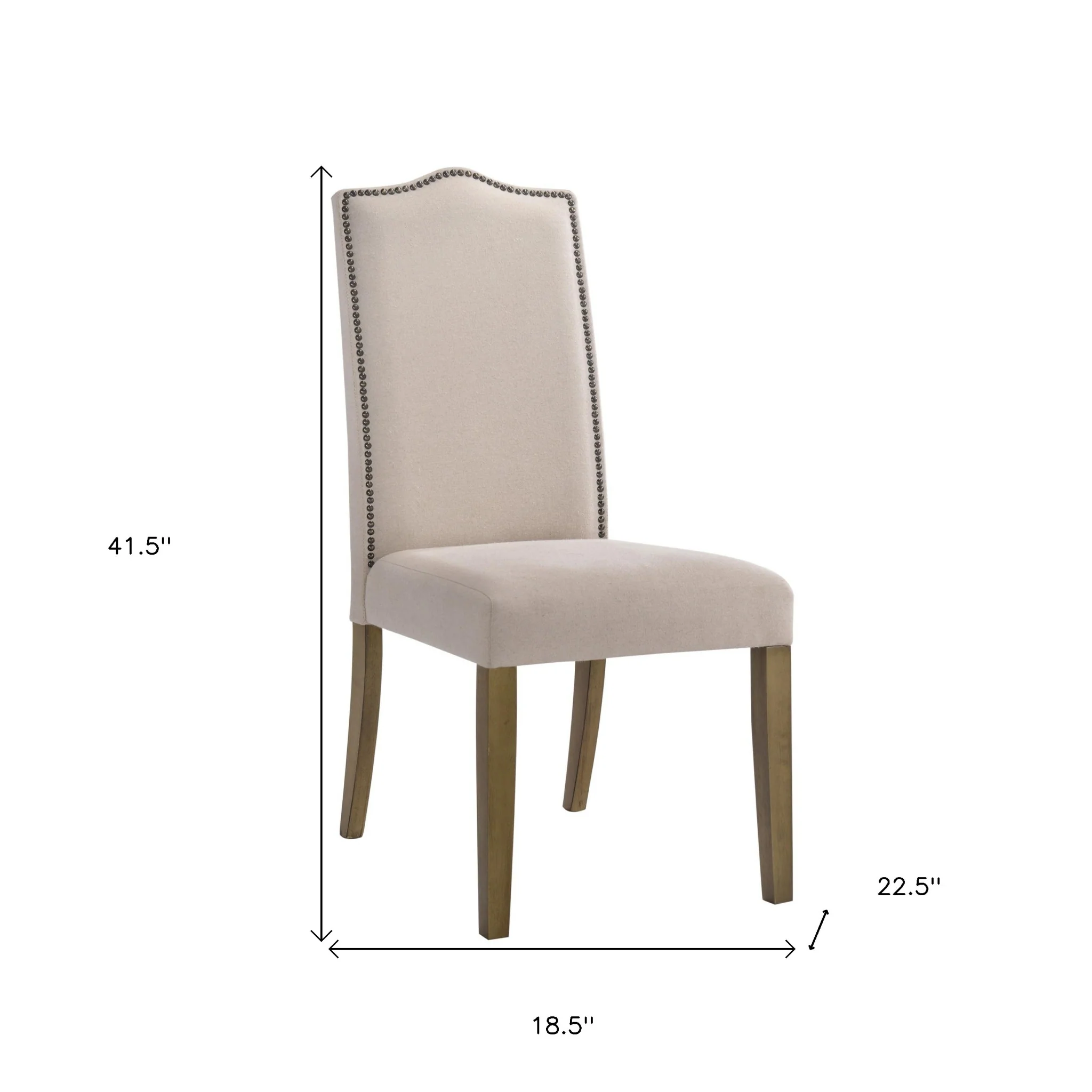 Cream And Brown Upholstered Linen Dining Parsons Chair By Homeroots - Image 4