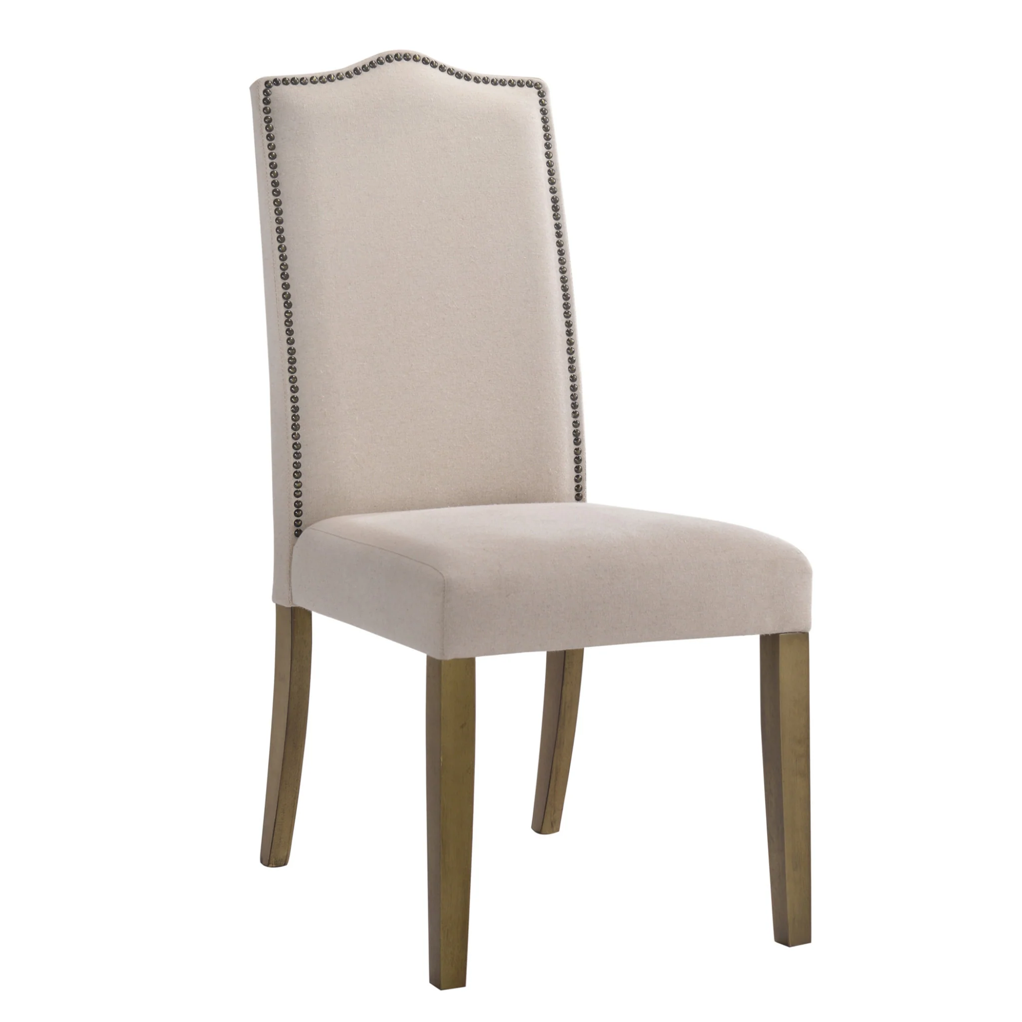 Cream And Brown Upholstered Linen Dining Parsons Chair By Homeroots - Image 5
