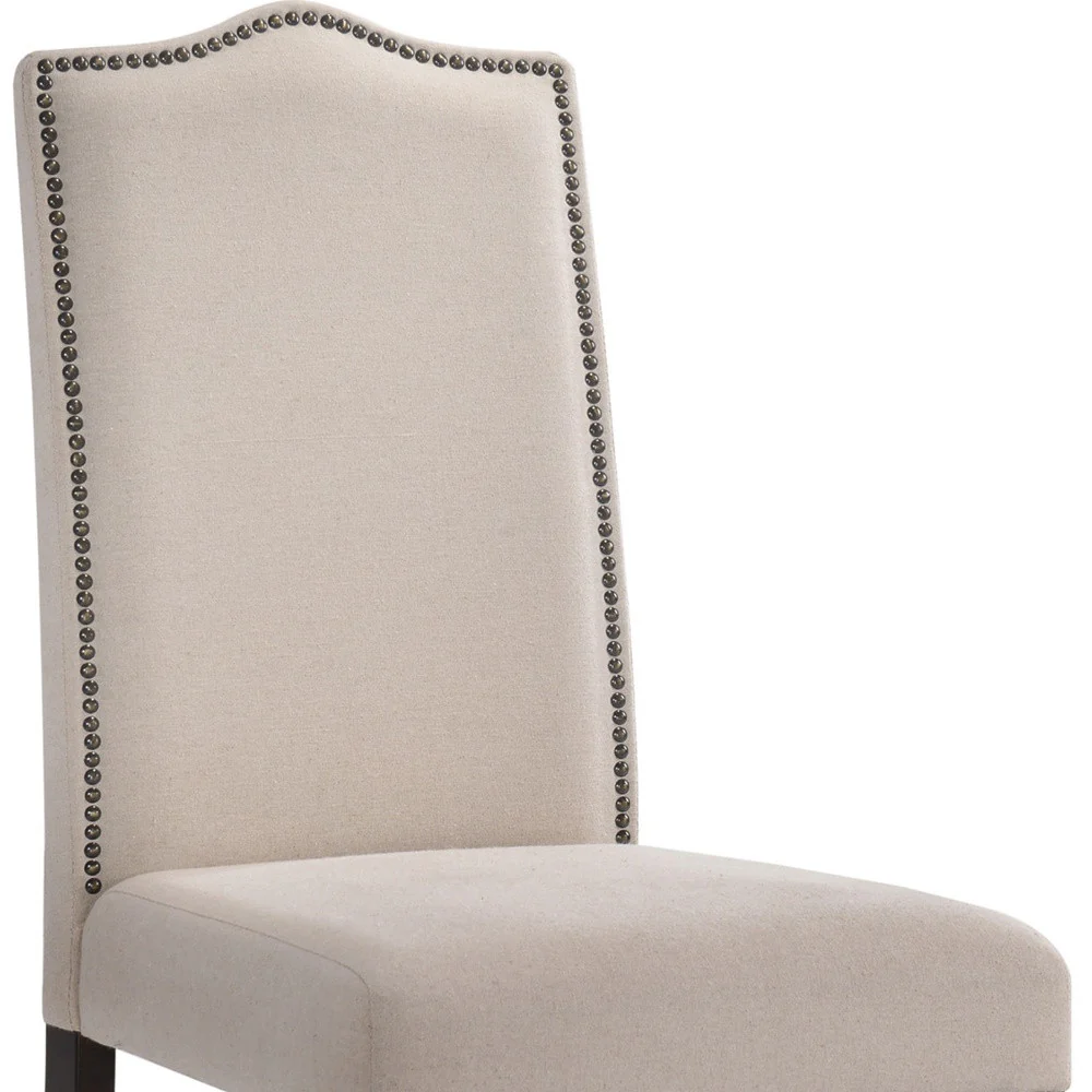 Cream And Espresso Upholstered Linen Dining Parsons Chair By Homeroots - Image 3