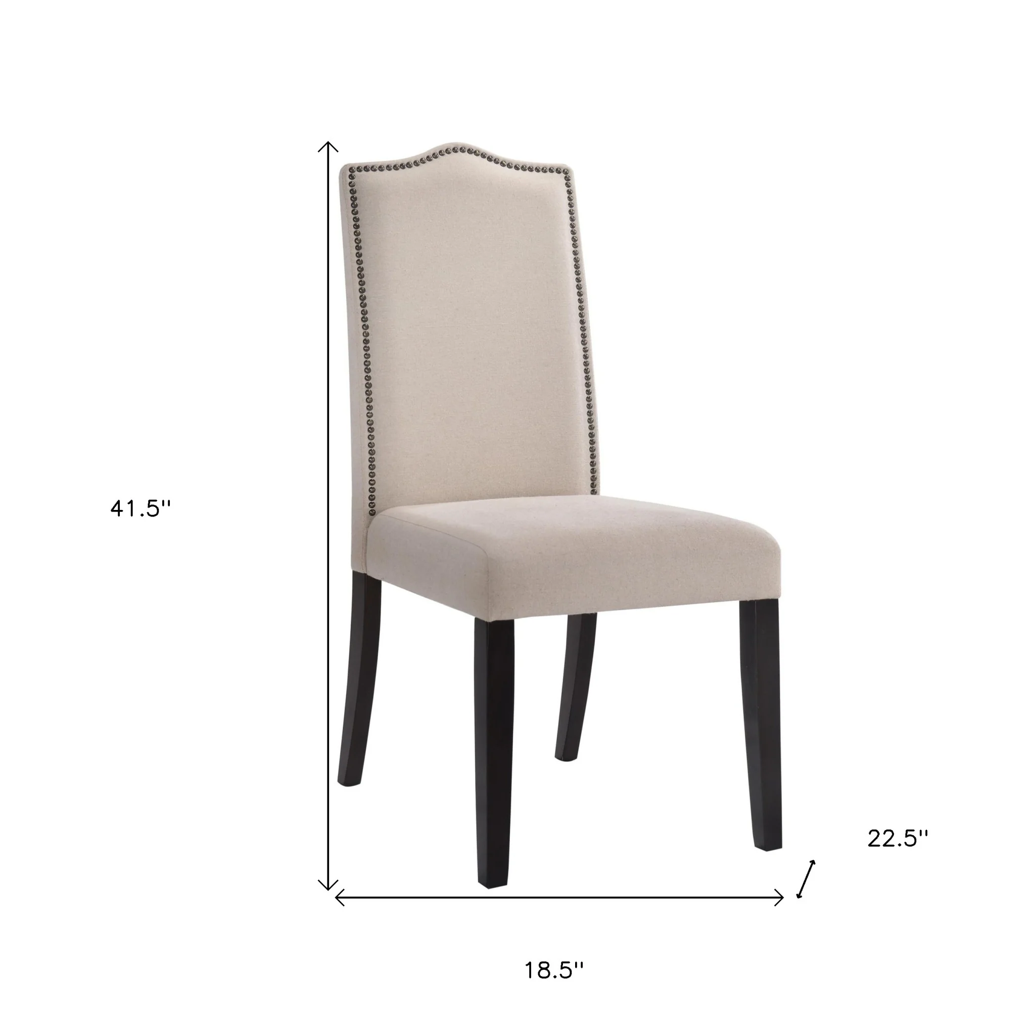 Cream And Espresso Upholstered Linen Dining Parsons Chair By Homeroots - Image 4