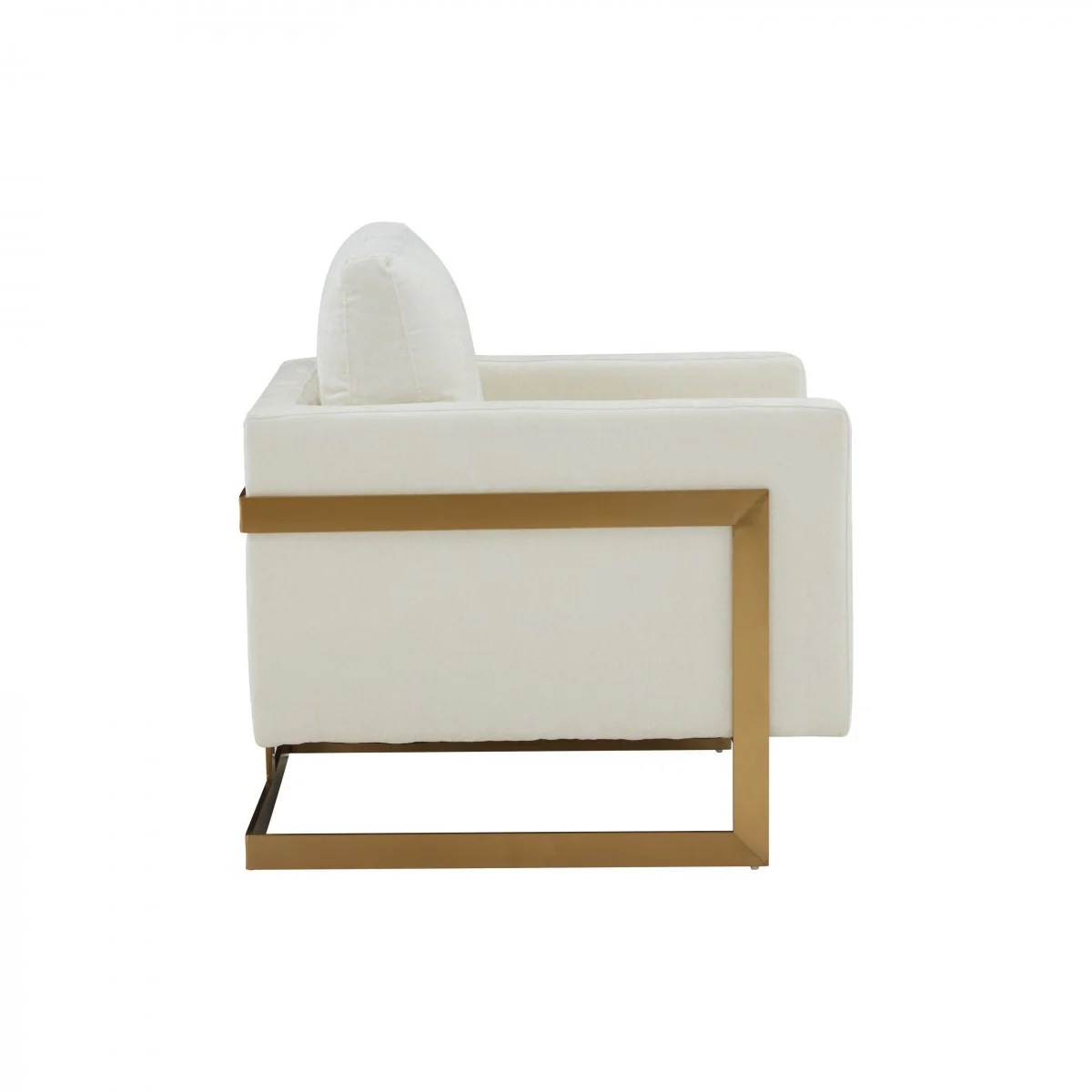 Cream And Gold Upholstered Arm Chair By Homeroots - Image 5