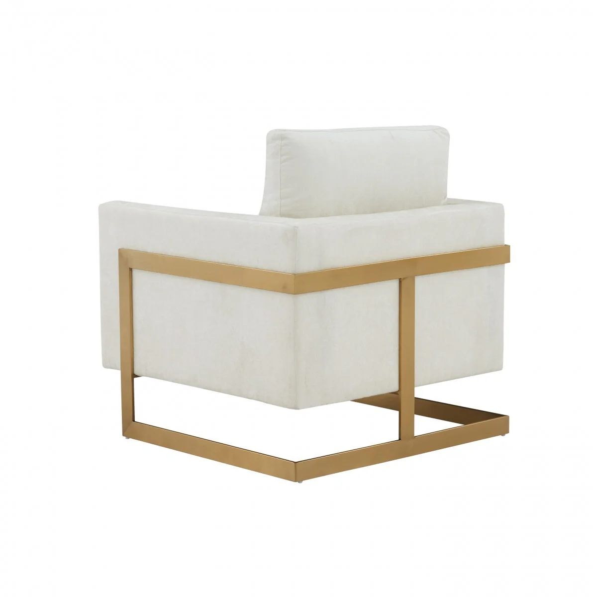 Cream And Gold Upholstered Arm Chair By Homeroots - Image 7
