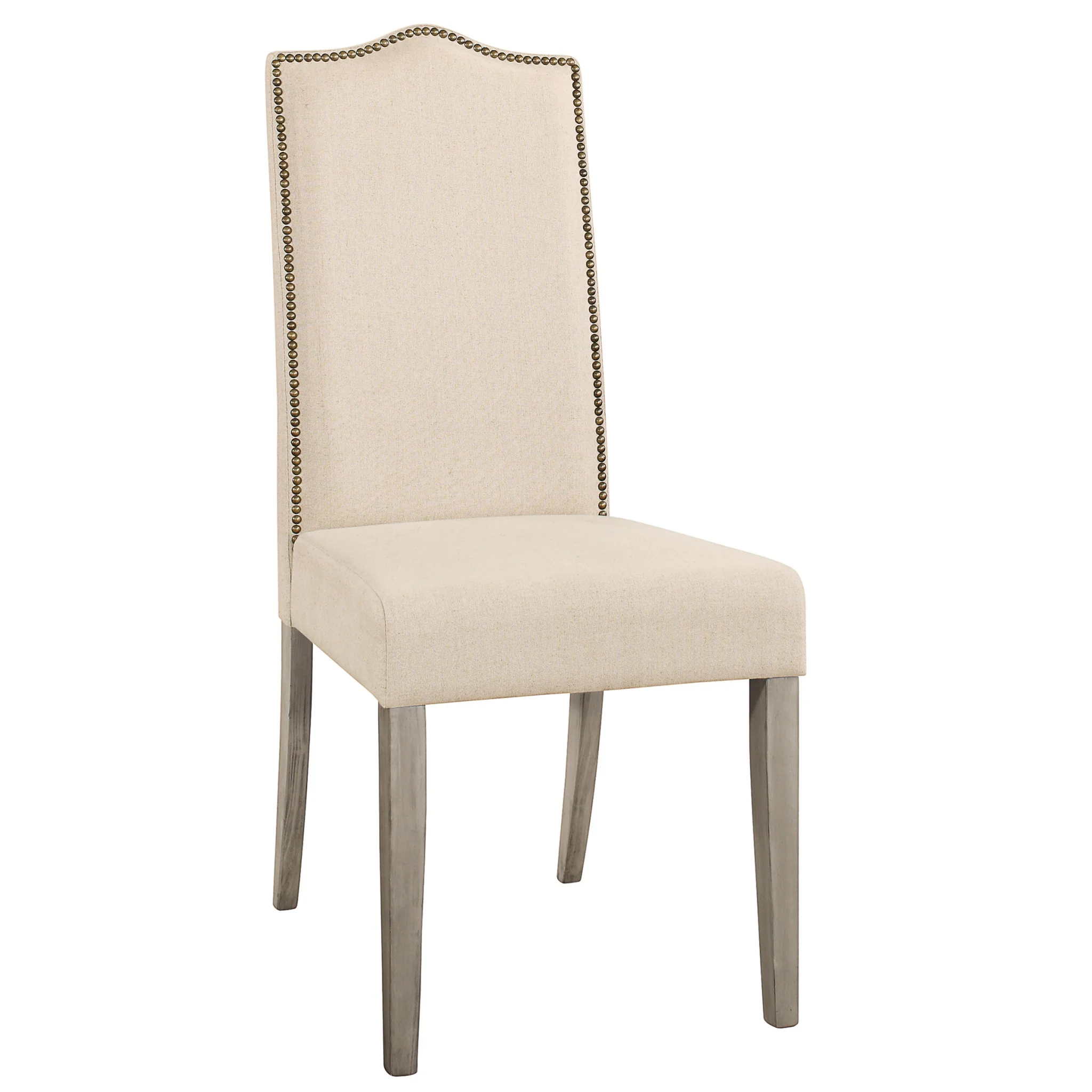 Cream And Gray Upholstered Linen Dining Parsons Chair By Homeroots - Image 2