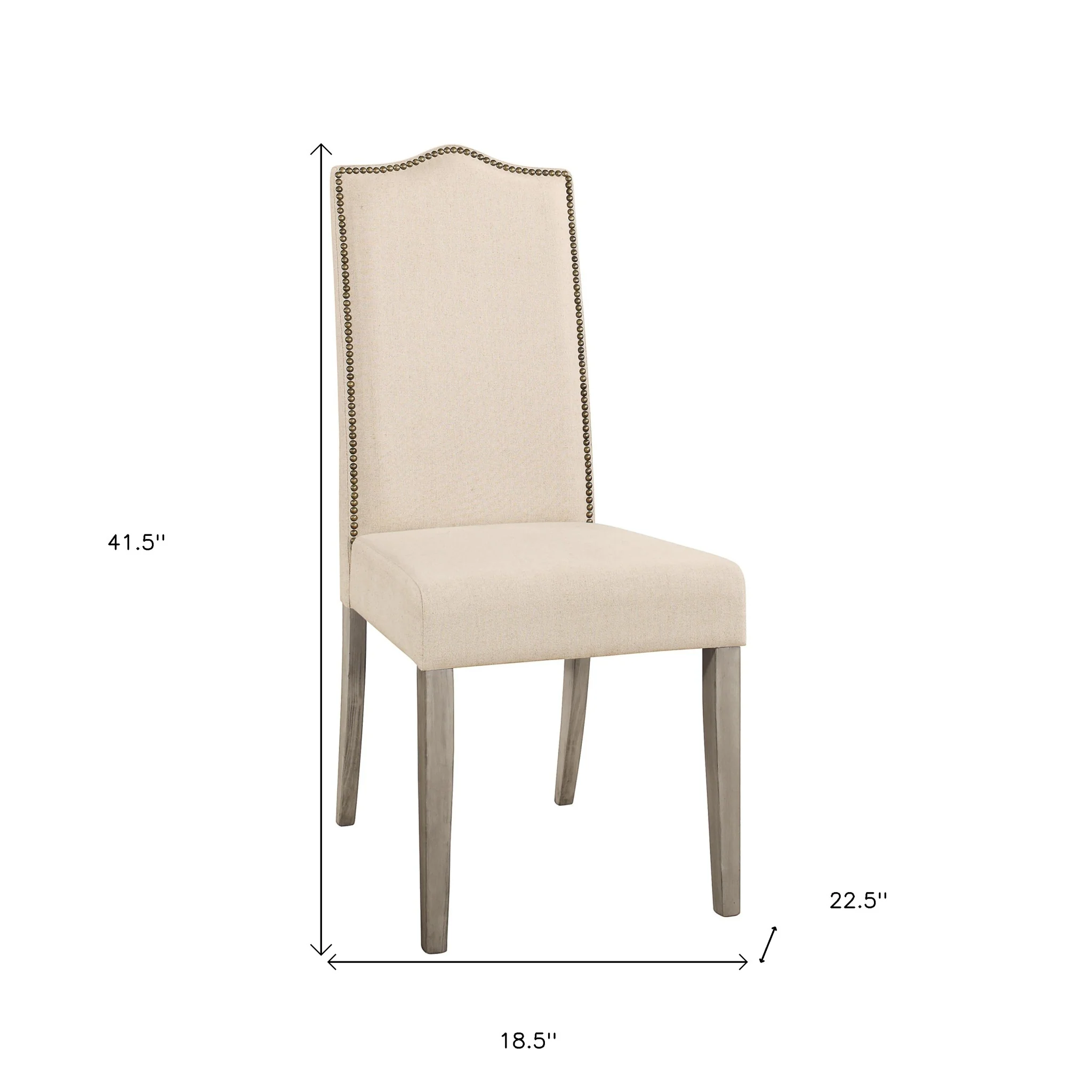 Cream And Gray Upholstered Linen Dining Parsons Chair By Homeroots - Image 5