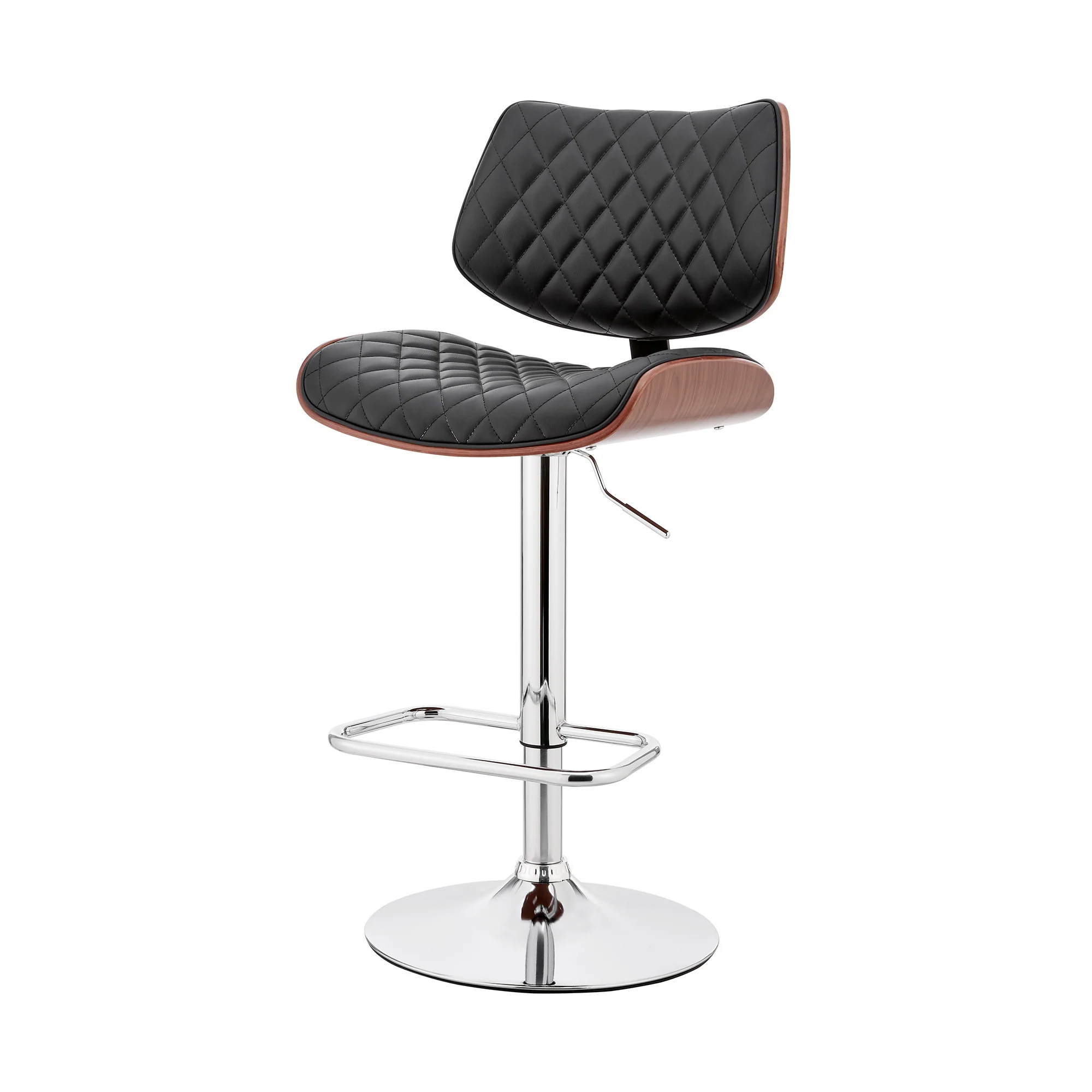 Cream And Silver Faux Leather And Iron Swivel Low Back Adjustable Height Bar Chair By Homeroots - Image 7