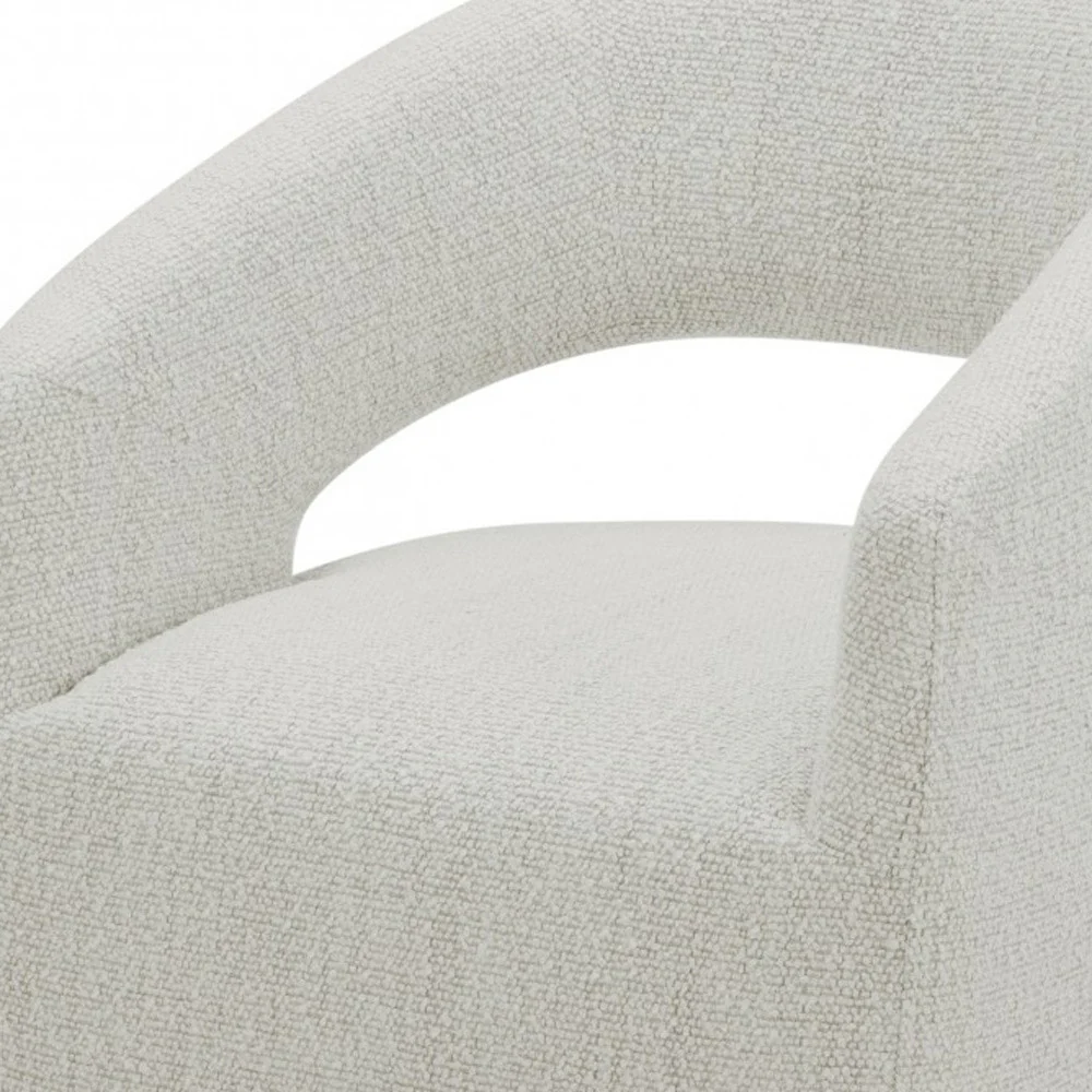 Cream Fabric Arm Chair By Homeroots - Image 4
