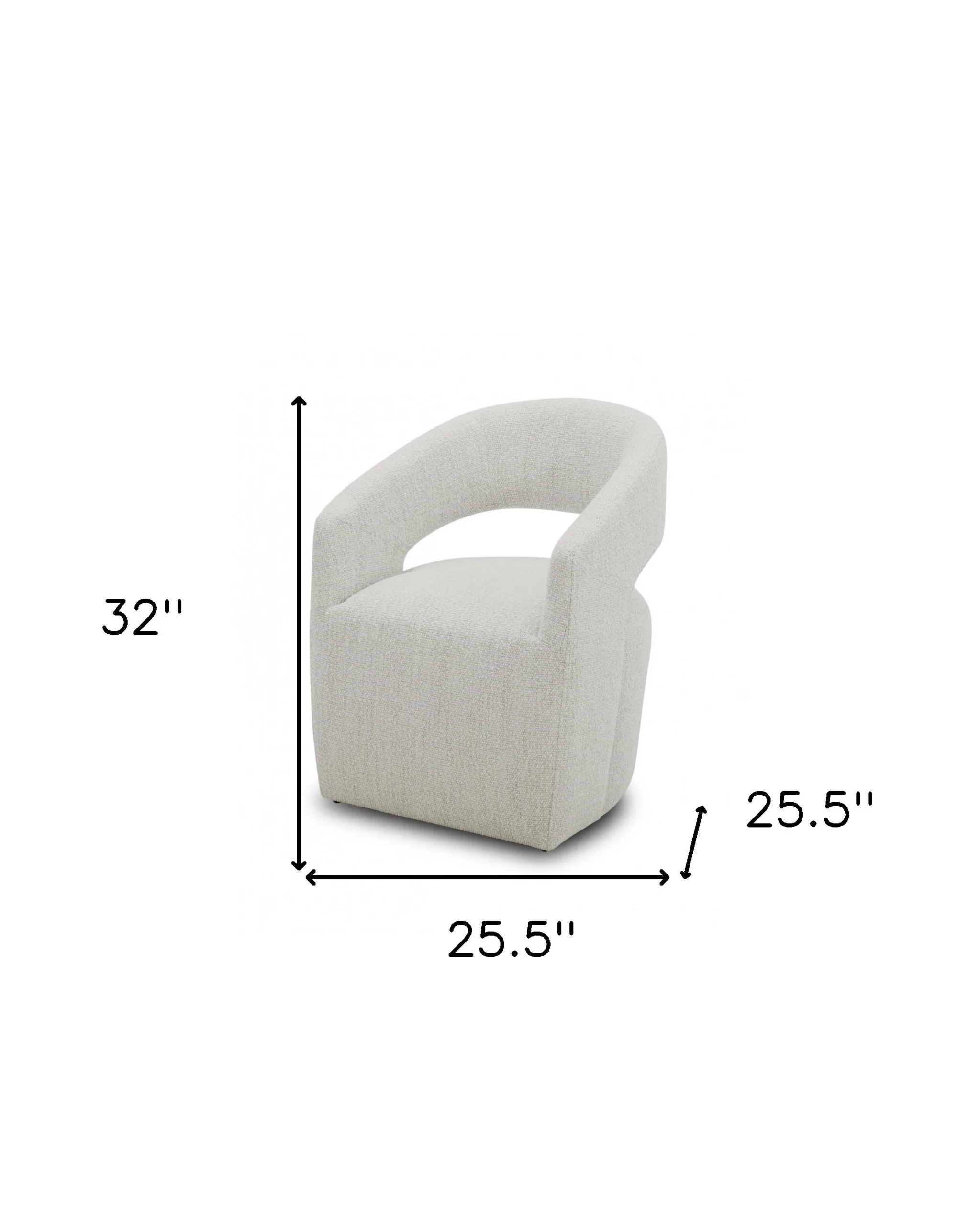 Cream Fabric Arm Chair By Homeroots - Image 5