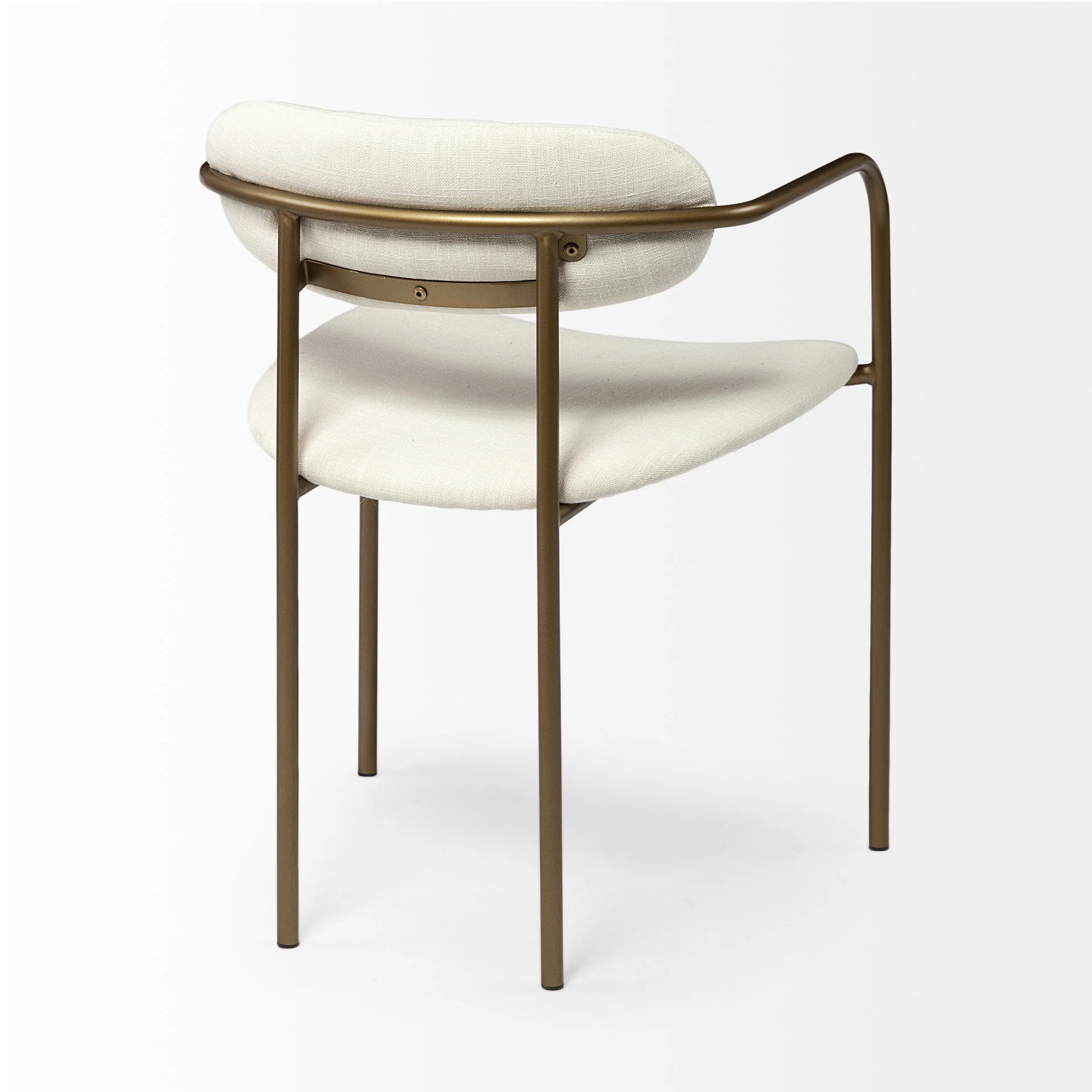 Cream Fabric Seat With Gold Iron Frame Dining Chair By Homeroots - Image 5