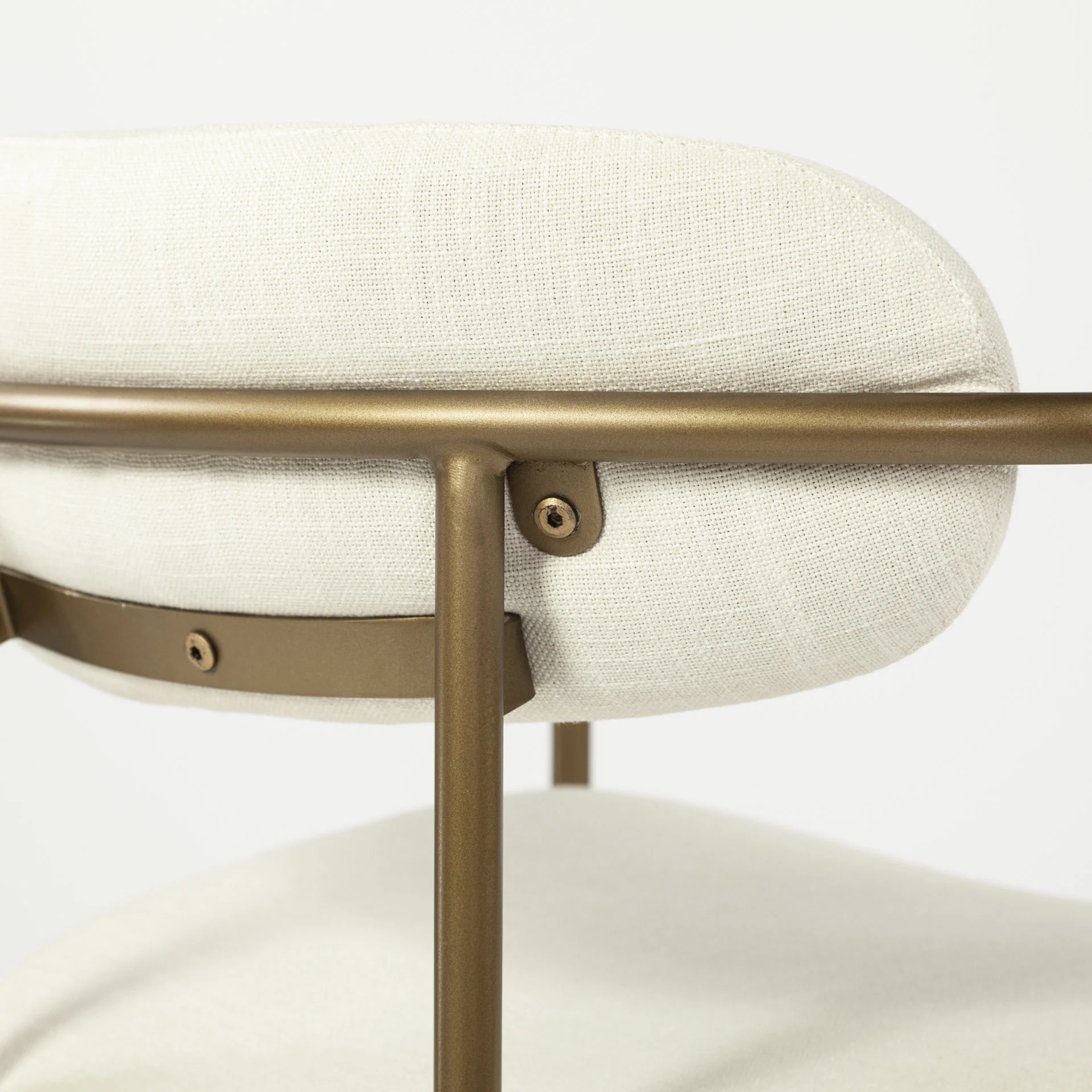 Cream Fabric Seat With Gold Iron Frame Dining Chair By Homeroots - Image 7