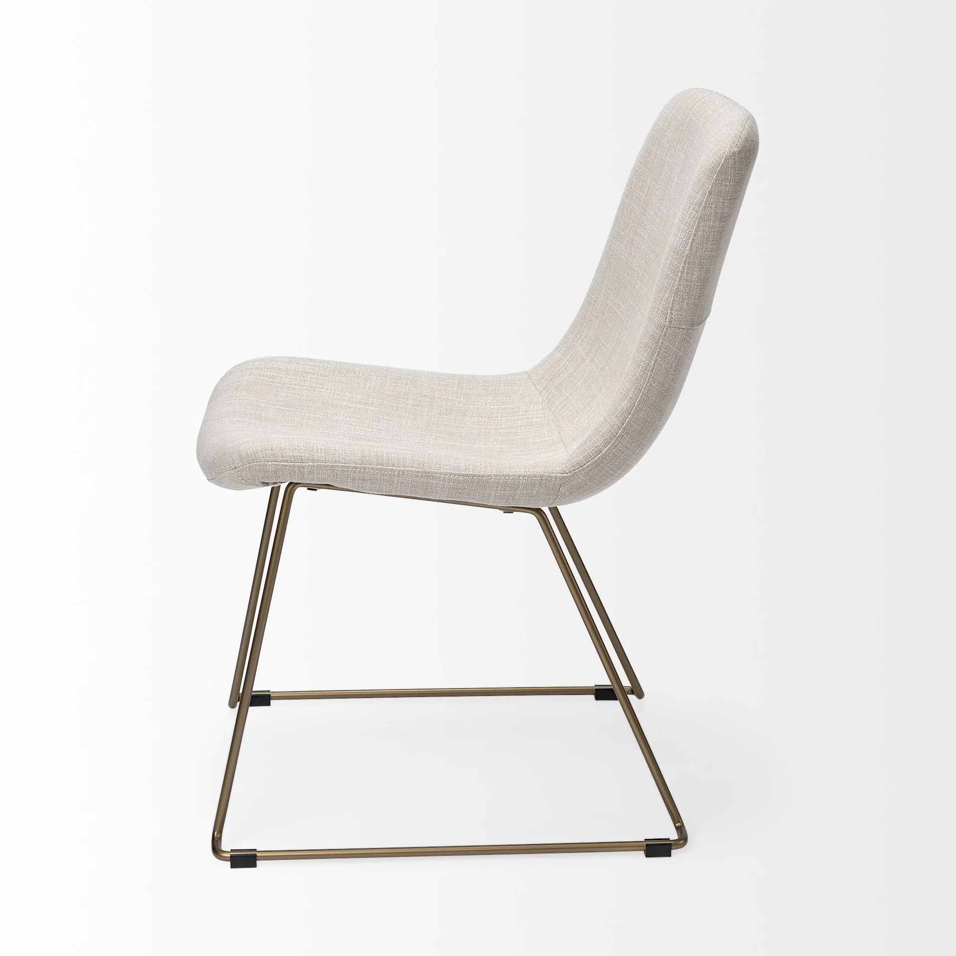 Cream Fabric Seat With Gold Metal Frame Dining Chair By Homeroots - Image 4