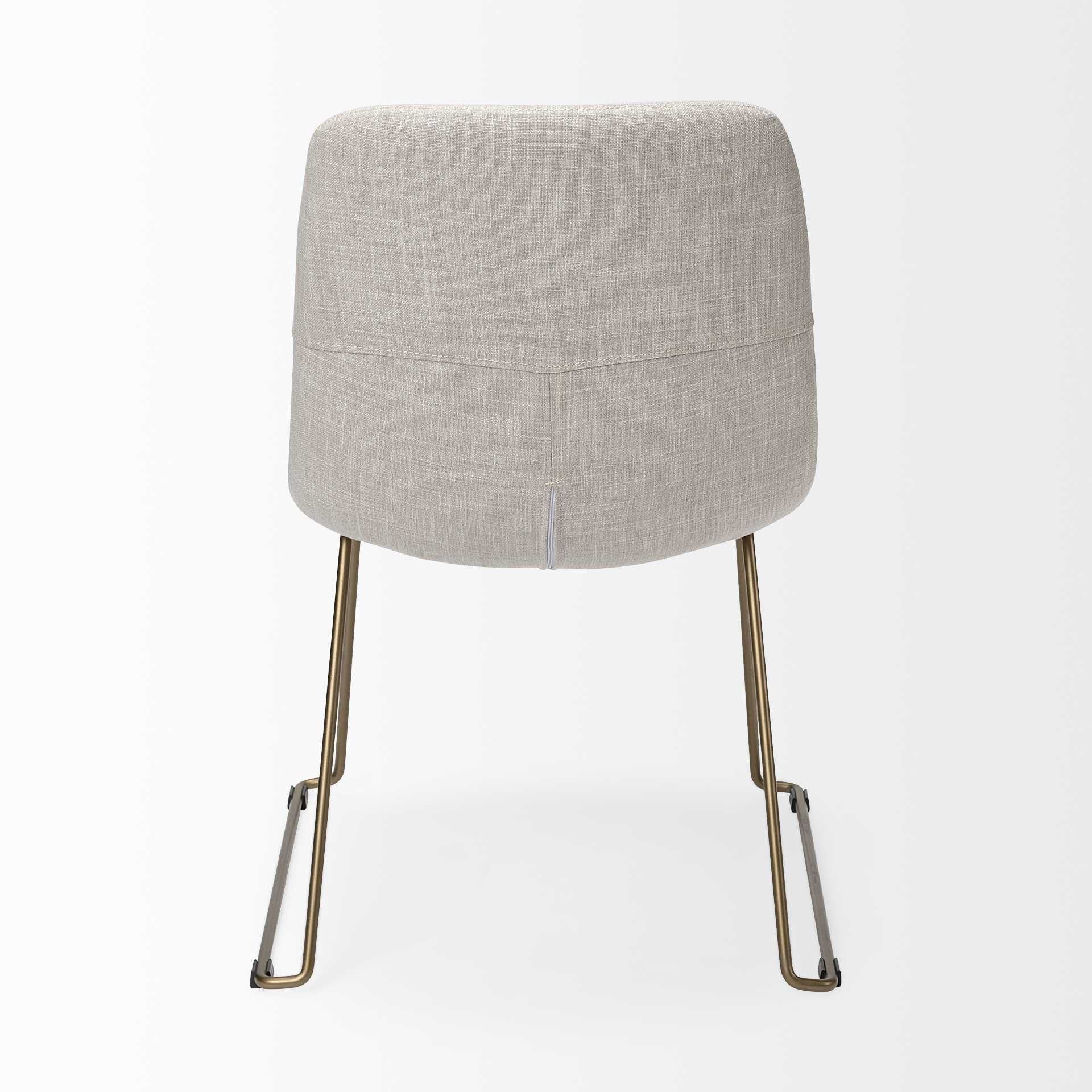 Cream Fabric Seat With Gold Metal Frame Dining Chair By Homeroots - Image 5