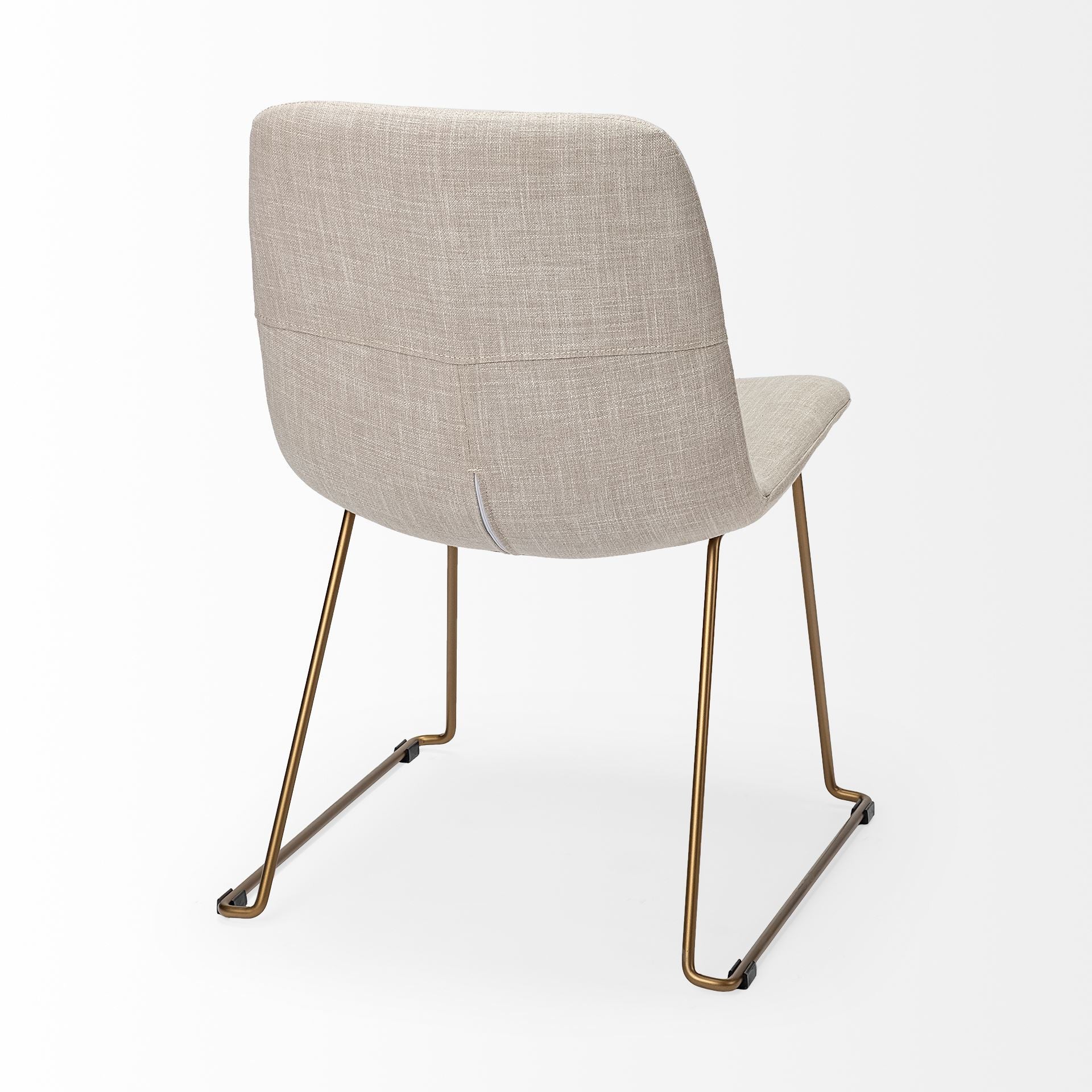 Cream Fabric Seat With Gold Metal Frame Dining Chair By Homeroots - Image 6
