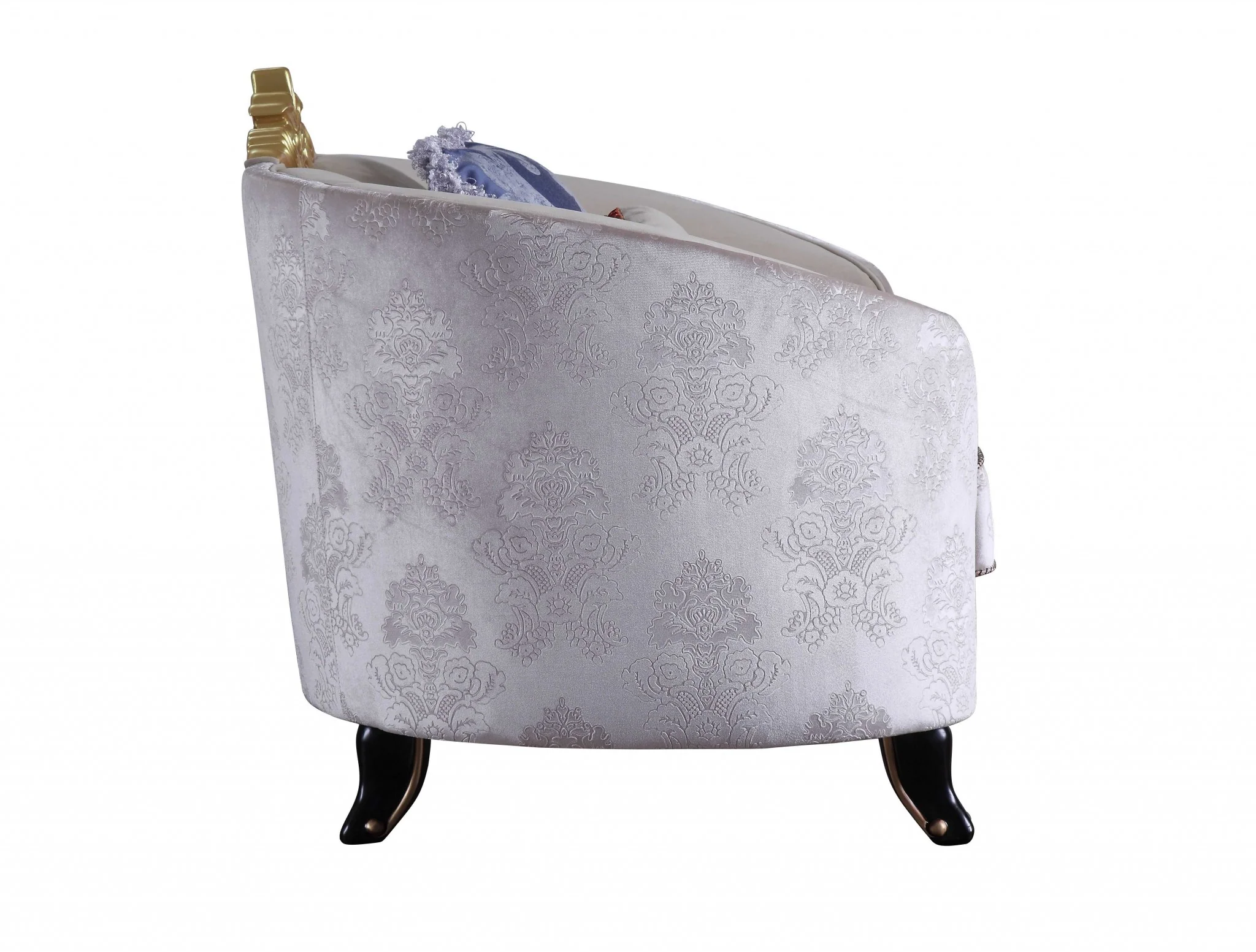 Cream Fabric Upholstery Chair With Pillows By Homeroots - Image 2