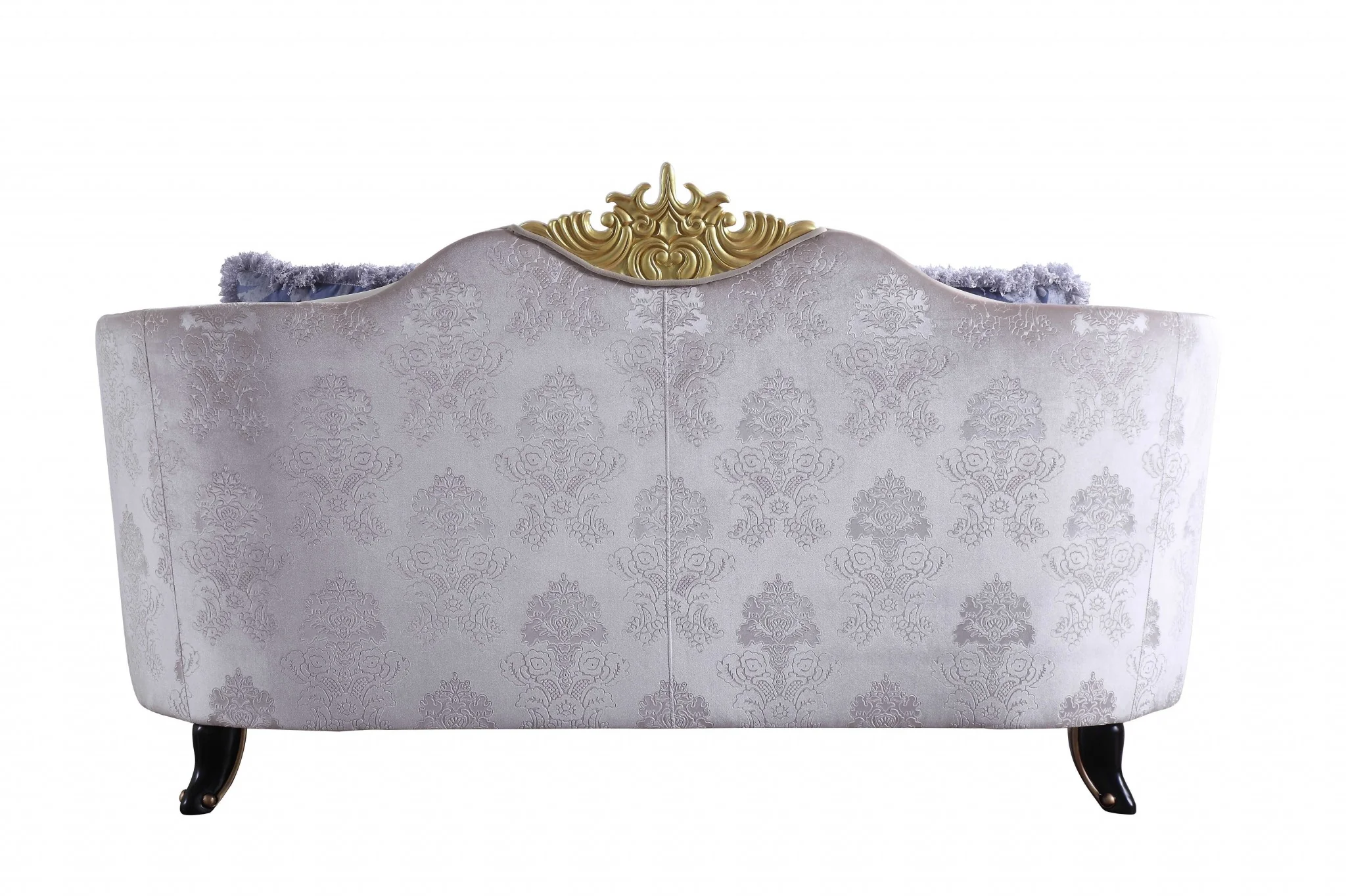 Cream Fabric Upholstery Loveseat w Pillows By Homeroots - Image 2