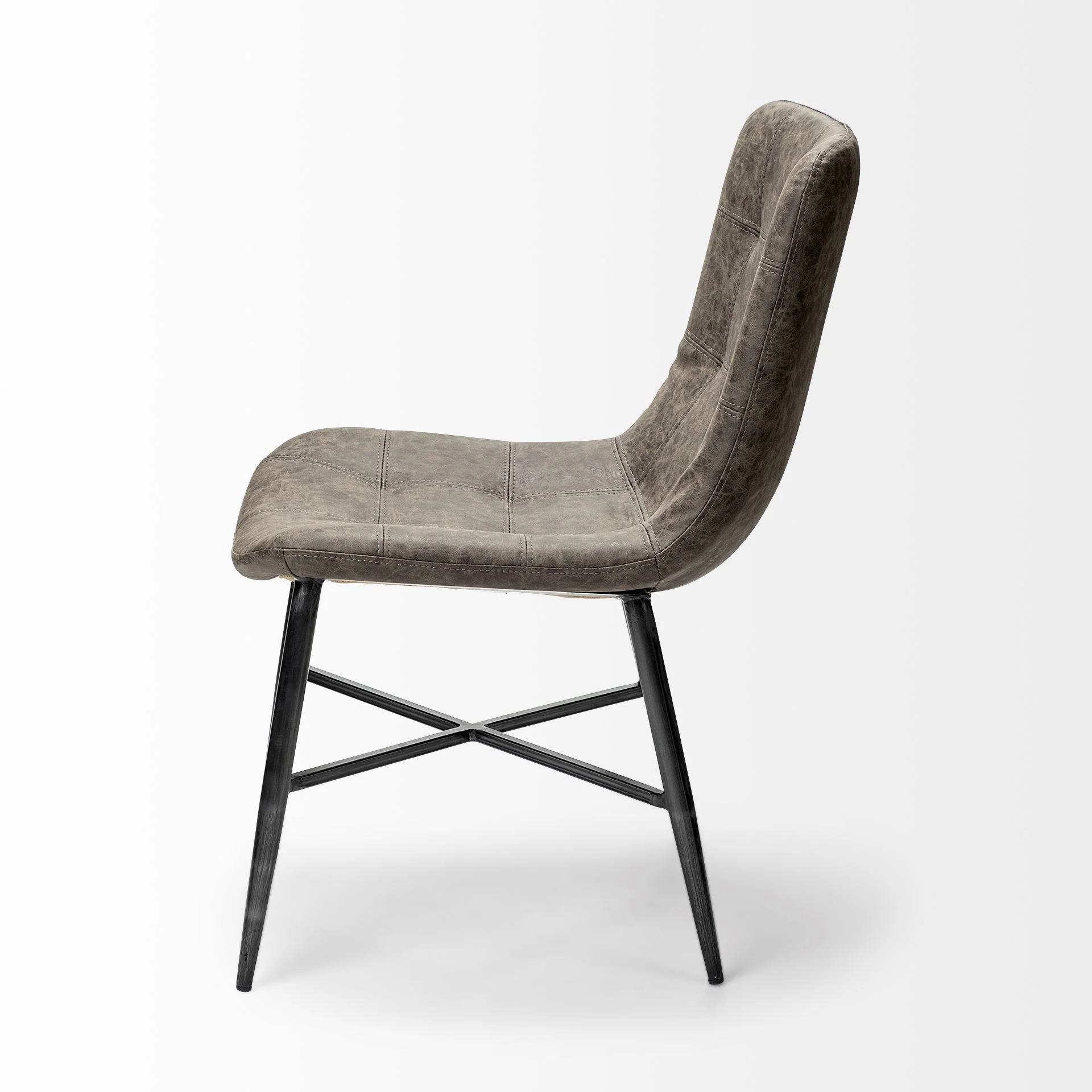 Cream Fabric Wrap With Black Metal Frame Dining Chair By Homeroots - Image 11