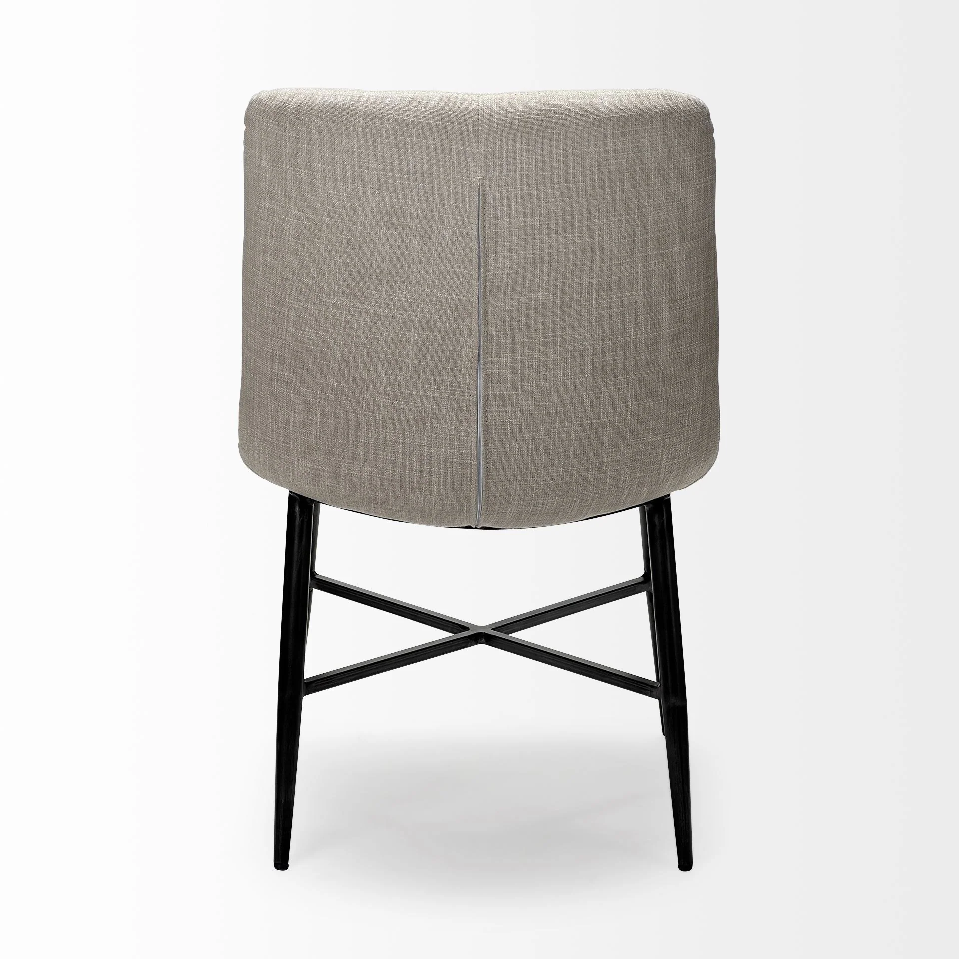 Cream Fabric Wrap With Black Metal Frame Dining Chair By Homeroots - Image 5