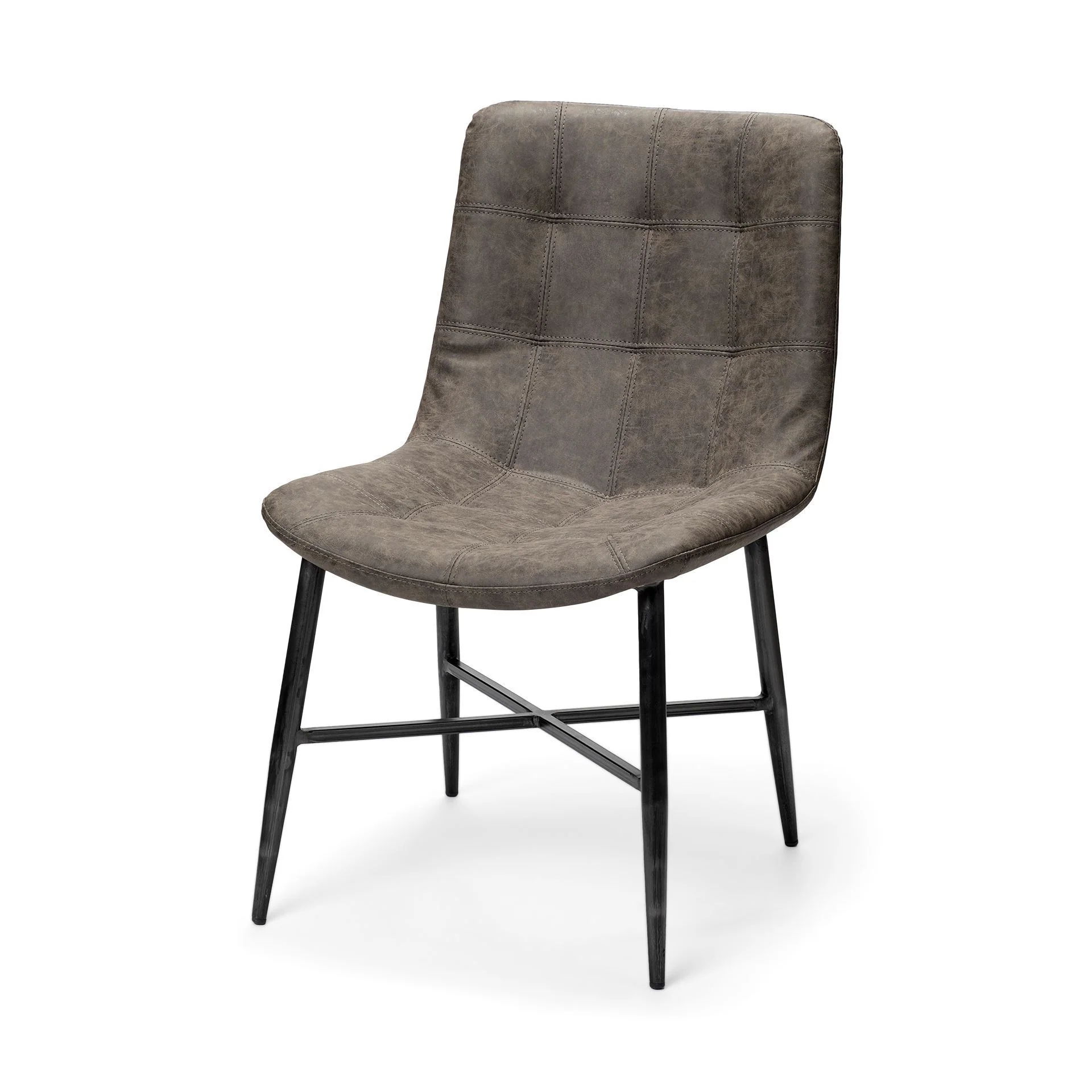 Cream Fabric Wrap With Black Metal Frame Dining Chair By Homeroots - Image 9