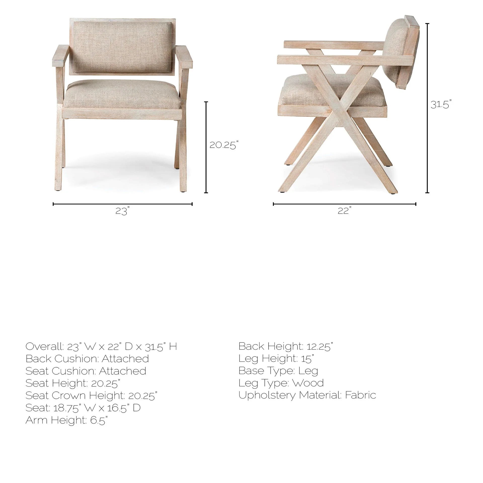 Cream Fabric Wrap With Blonde Wooden Frame Dining Chair By Homeroots - Image 7